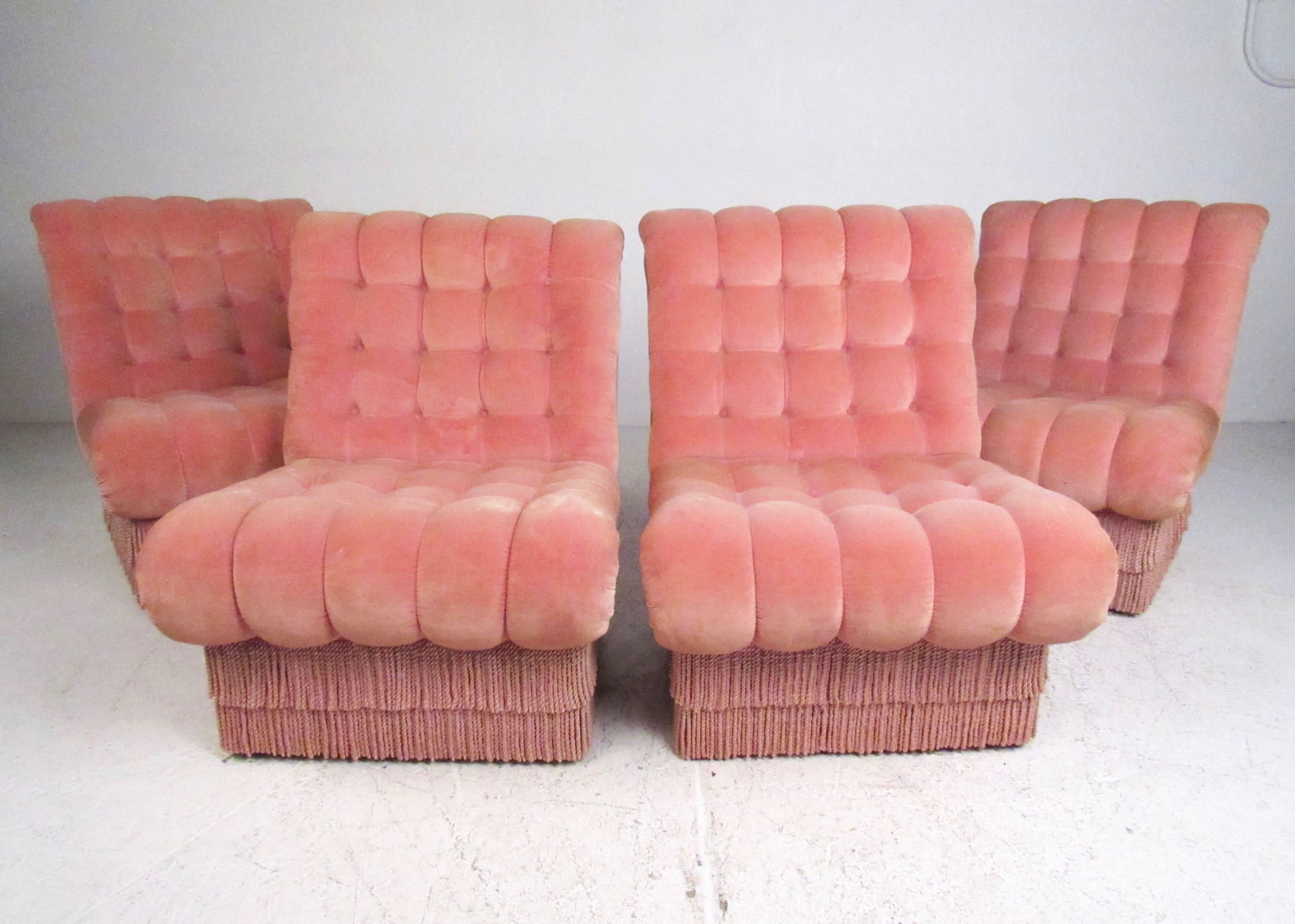 Pair of Vintage Boudoir Slipper Chairs In Good Condition In Brooklyn, NY