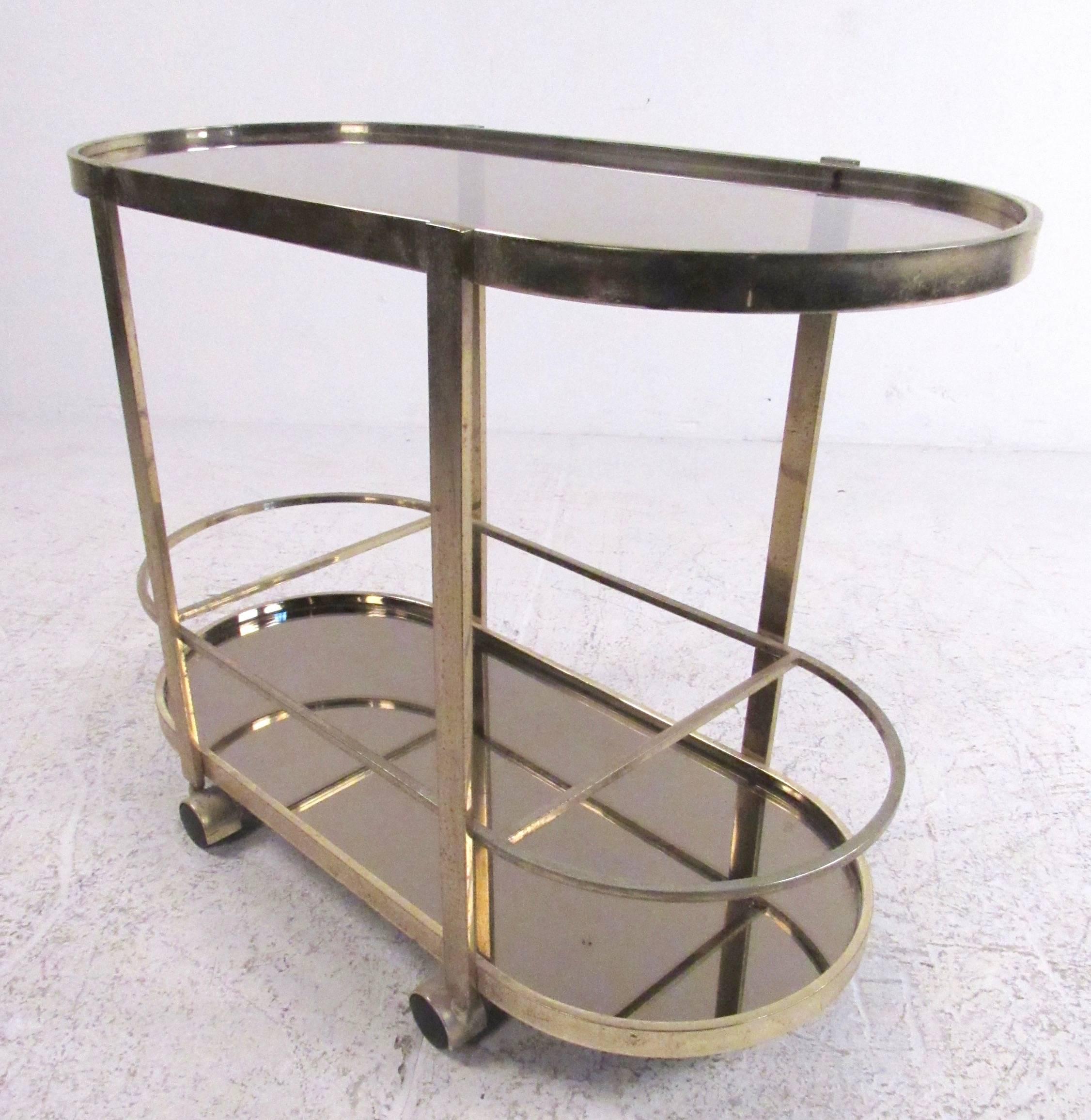 vintage brass bar cart