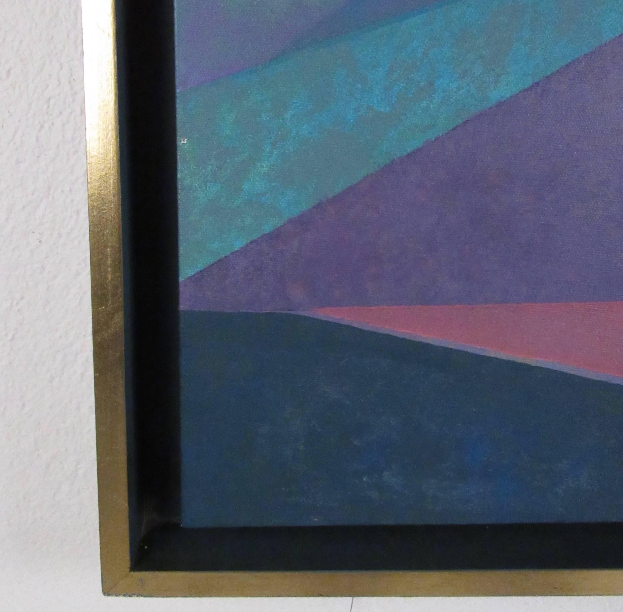 Vintage Modern Abstract Geometric Painting by Betensky In Good Condition In Brooklyn, NY