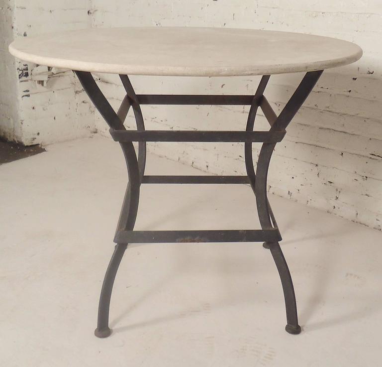 Round Stone Top Dining Table For Sale at 1stDibs
