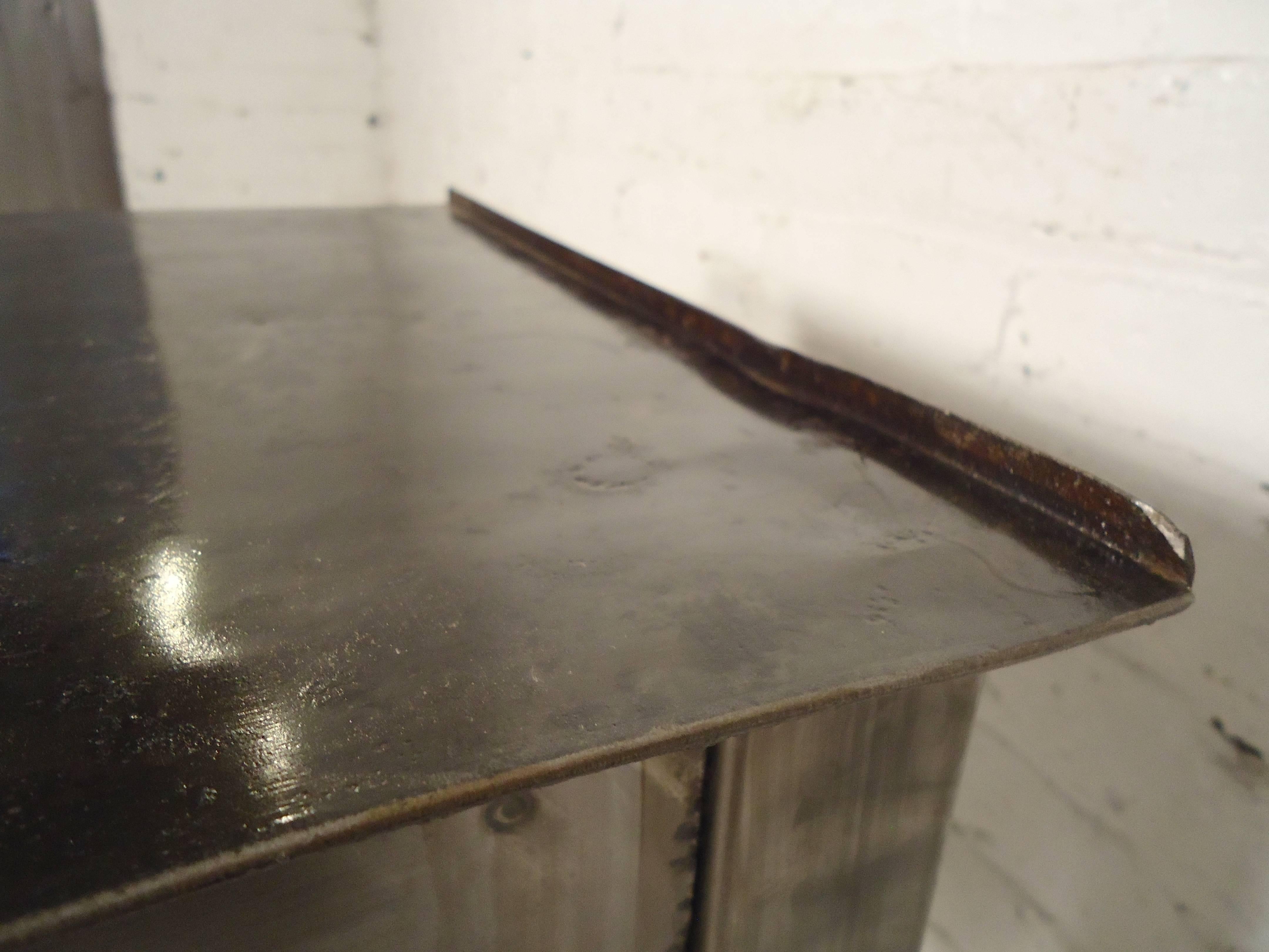 Mid-20th Century Industrial Metal Side Table