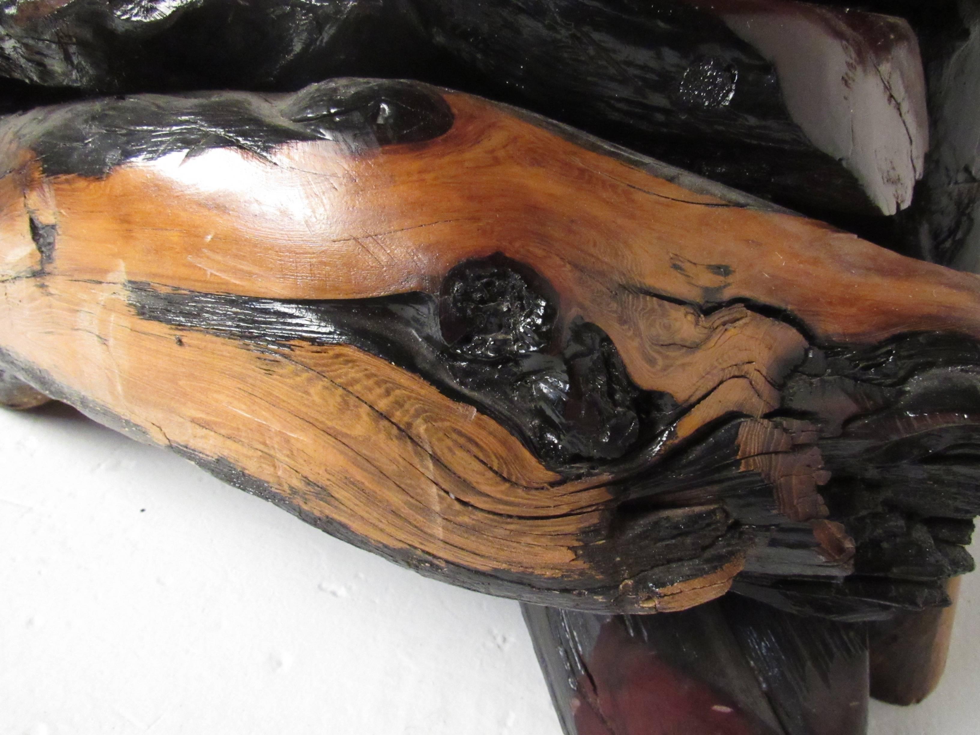 Table basse rustique en dalles d'arbre en vente 1