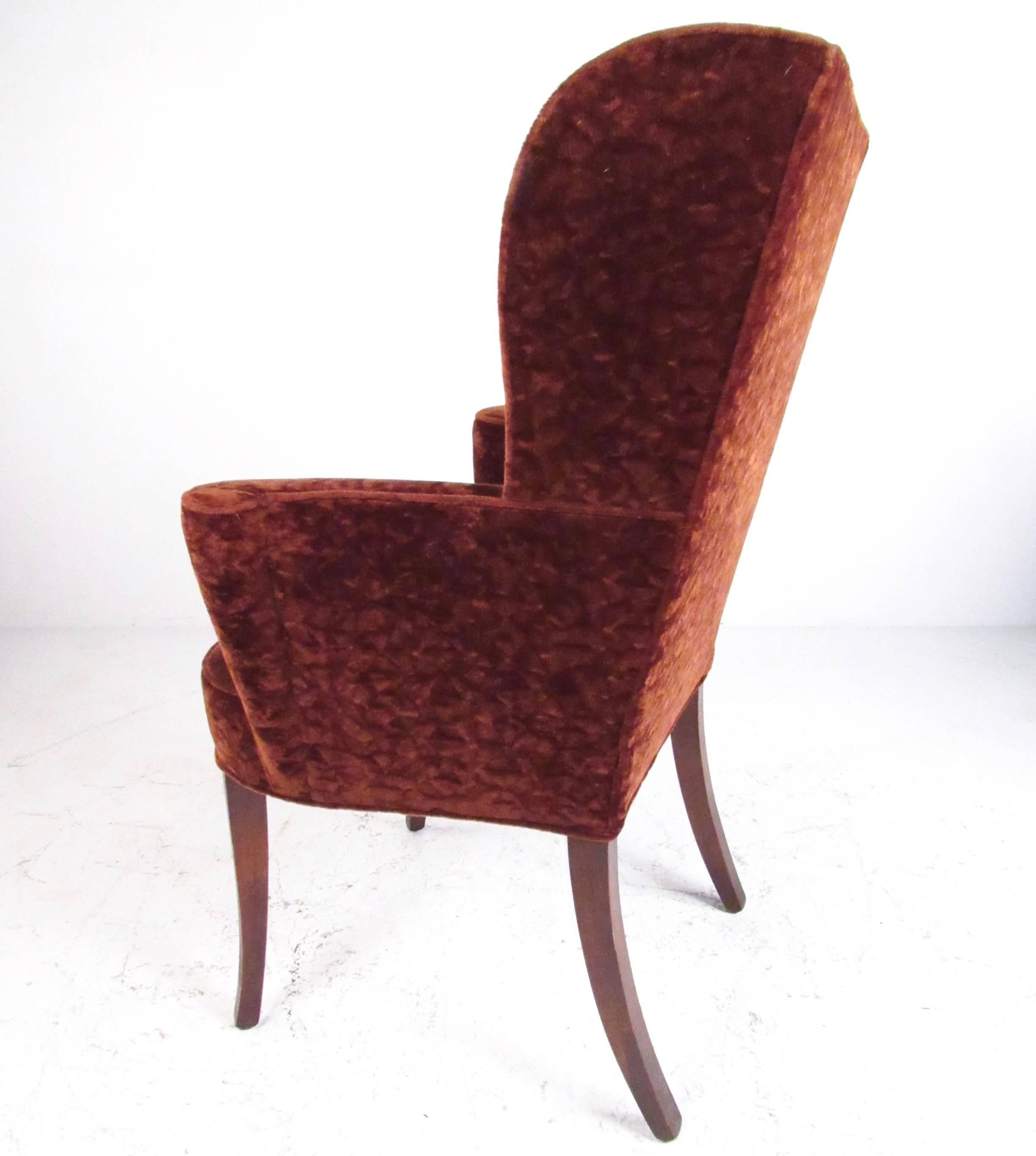 American Stylish Pair of Wingback Armchairs