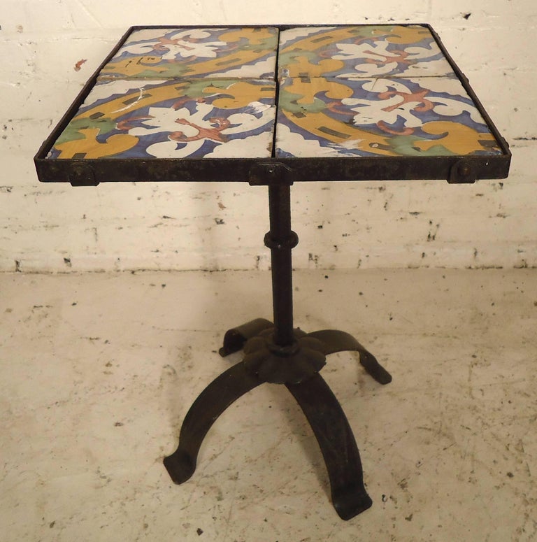 Tile Top Side Table For Sale at 1stDibs