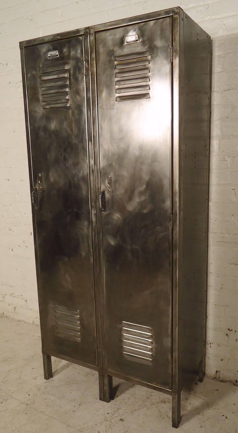 Vintage Refinished Metal Locker Unit For Sale at 1stDibs