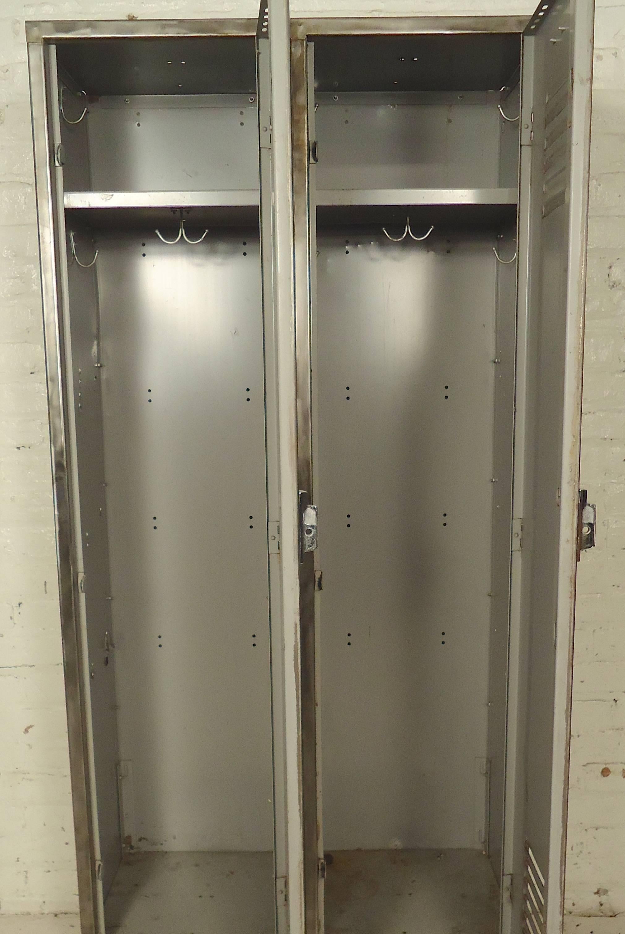 Industrial Vintage Refinished Metal Locker Unit