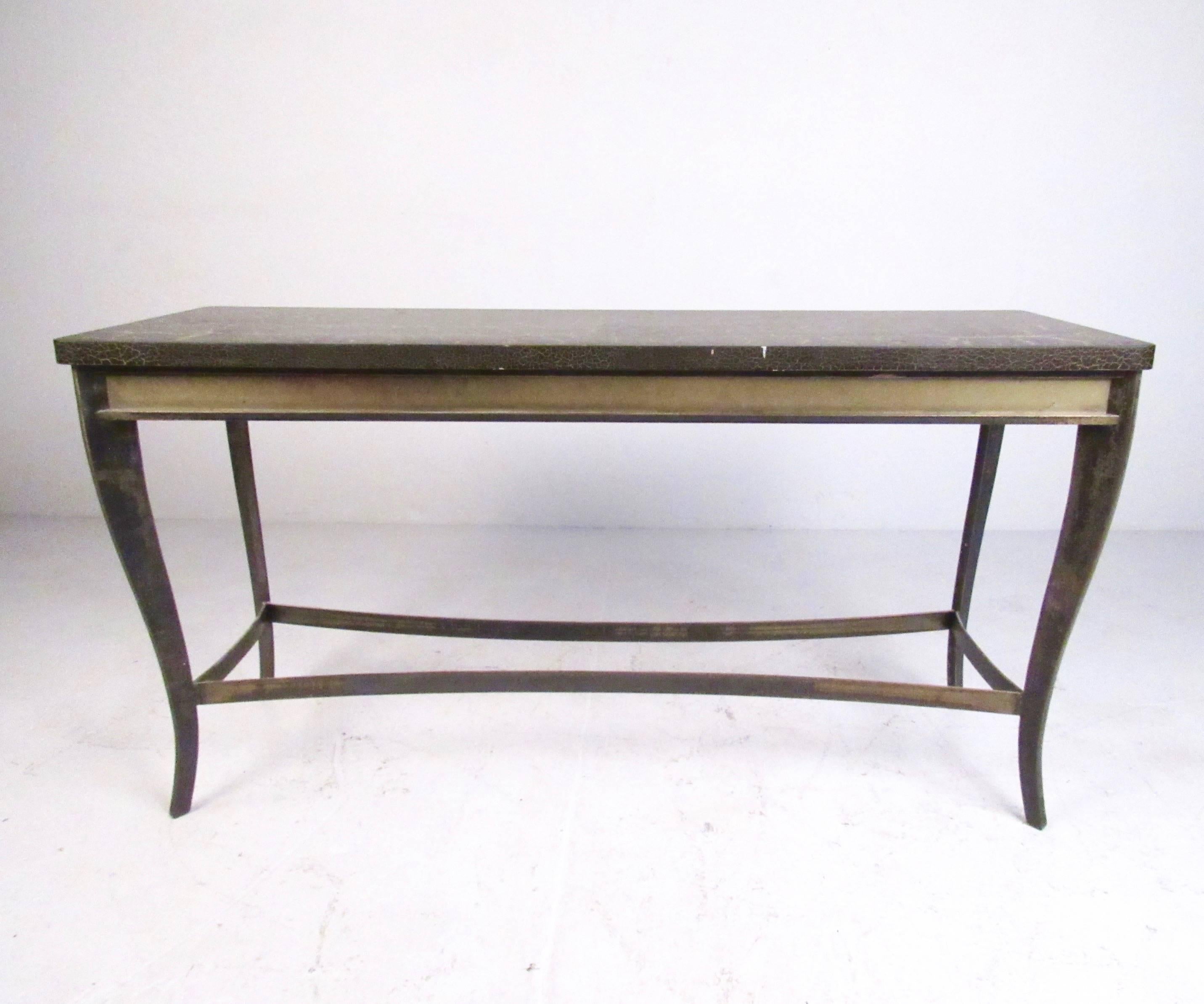 Vintage Modern Decorator Style Console Table In Good Condition In Brooklyn, NY