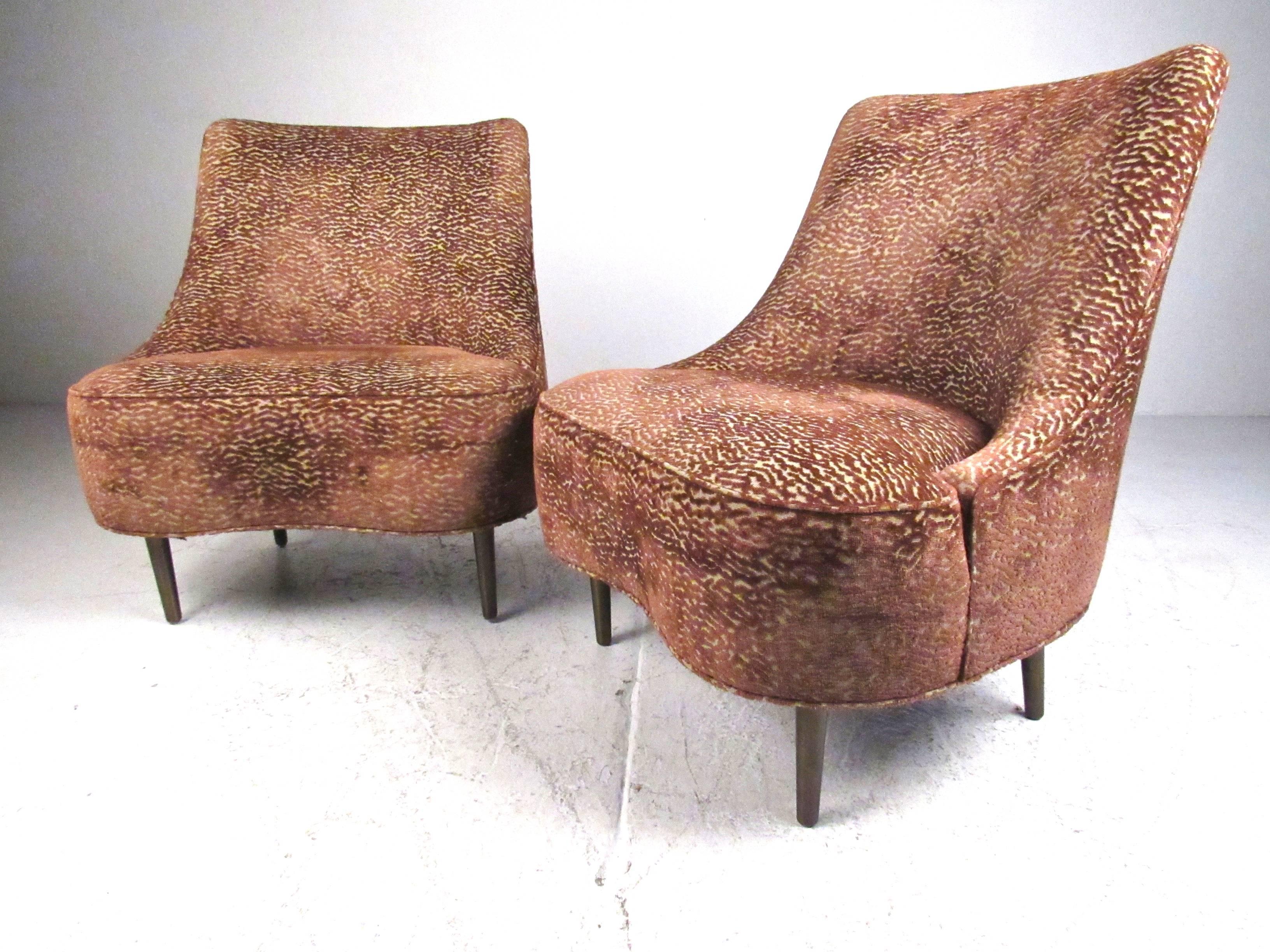 Paar Dunbar-Sessel ohne Armlehne im Vintage-Stil von Edward Wormley (Moderne der Mitte des Jahrhunderts)