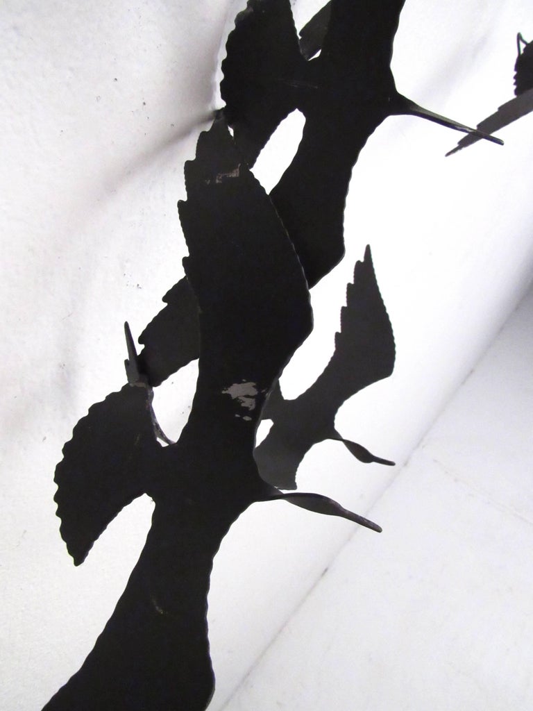 Vintage Modern Metal Wall Art Birds in Flight For Sale at 1stDibs