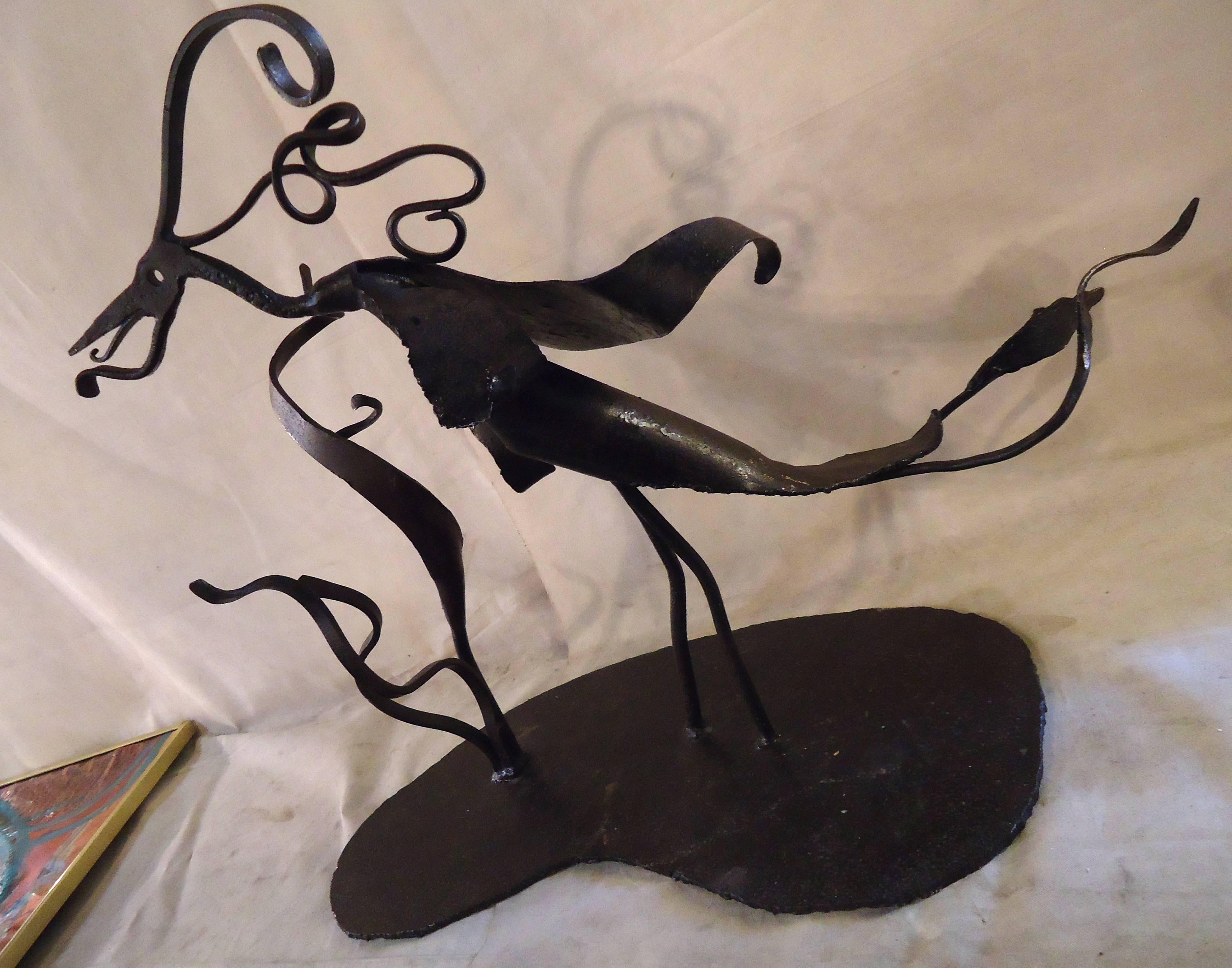 Mid-20th Century Vintage Abstract Iron Sculpture For Sale