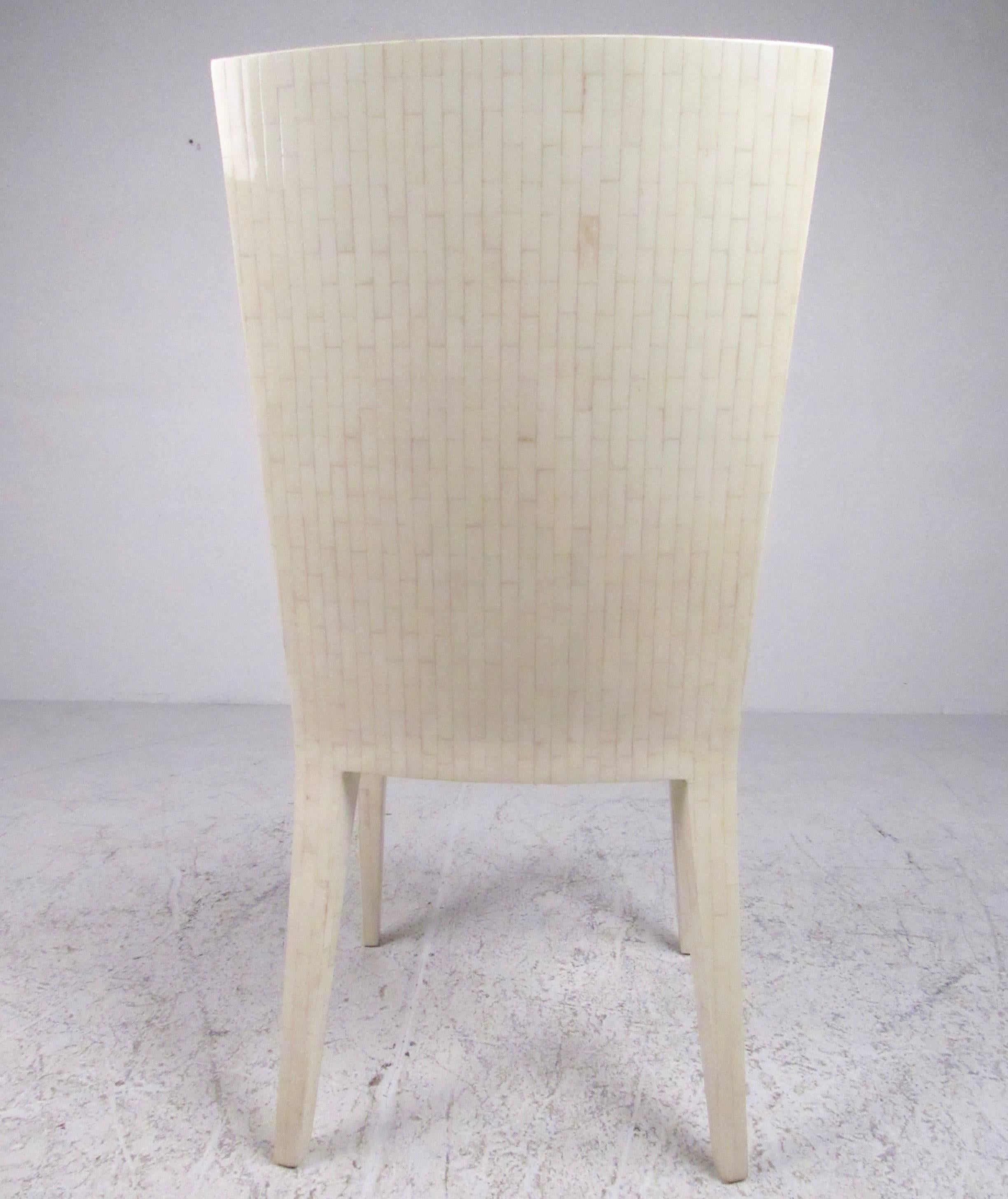 Colombian Enrique Garcel Tessellated Bone Card Table with Chairs