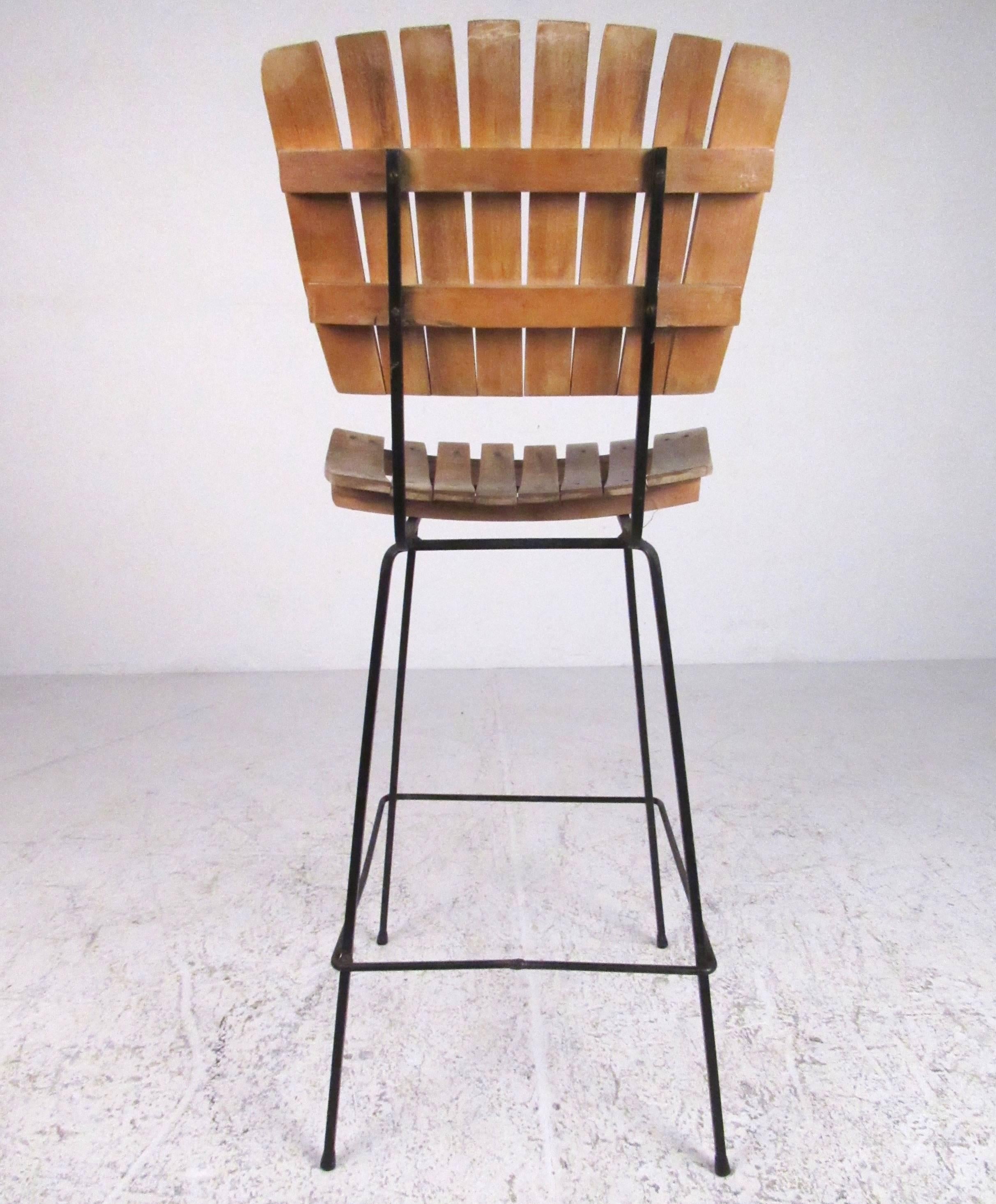 Arthur Umanoff Style Bar Stools, Set of Three 5