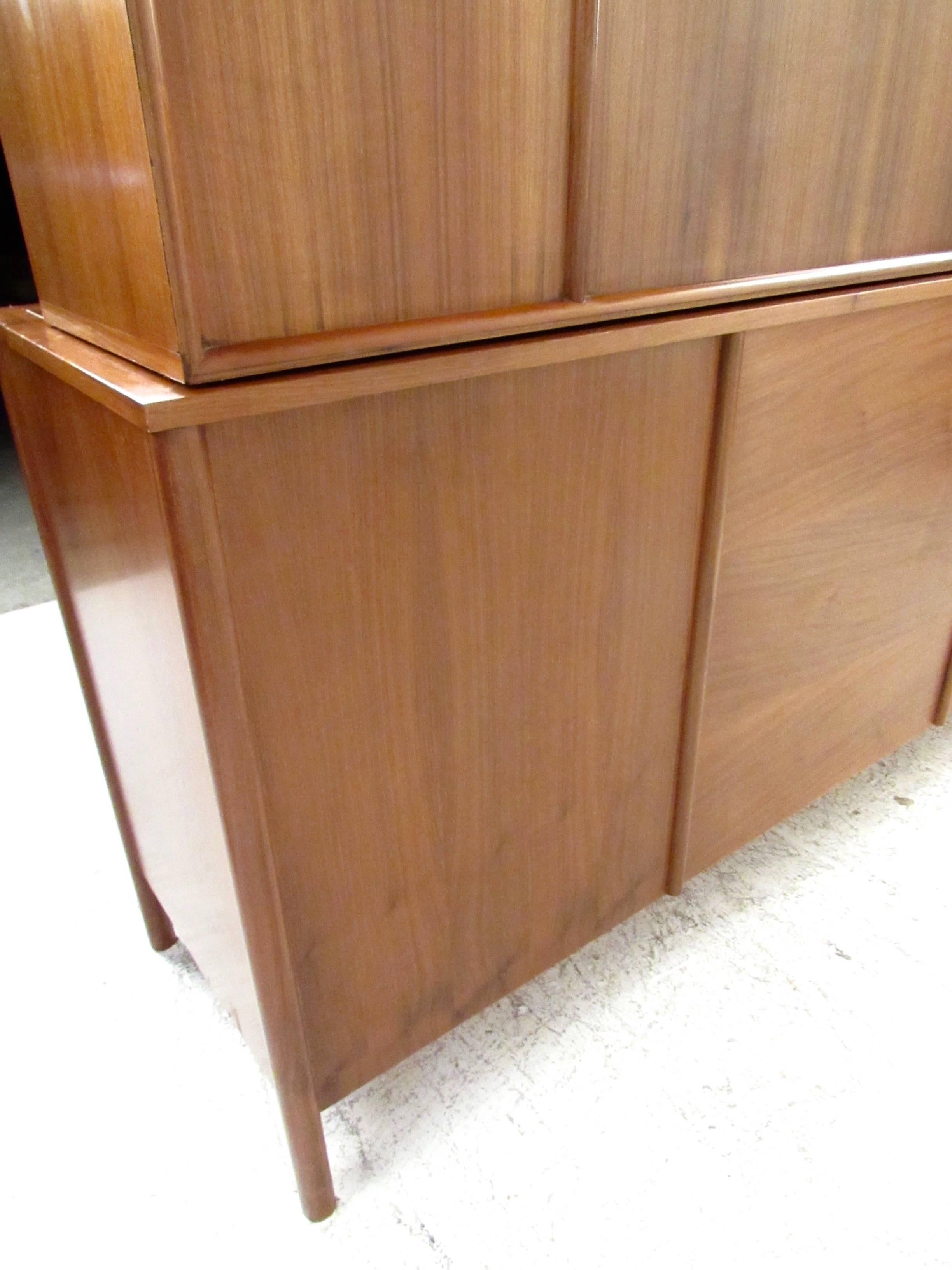 Impressive Two-Piece Sideboard with Hutch by John Stuart In Good Condition In Brooklyn, NY