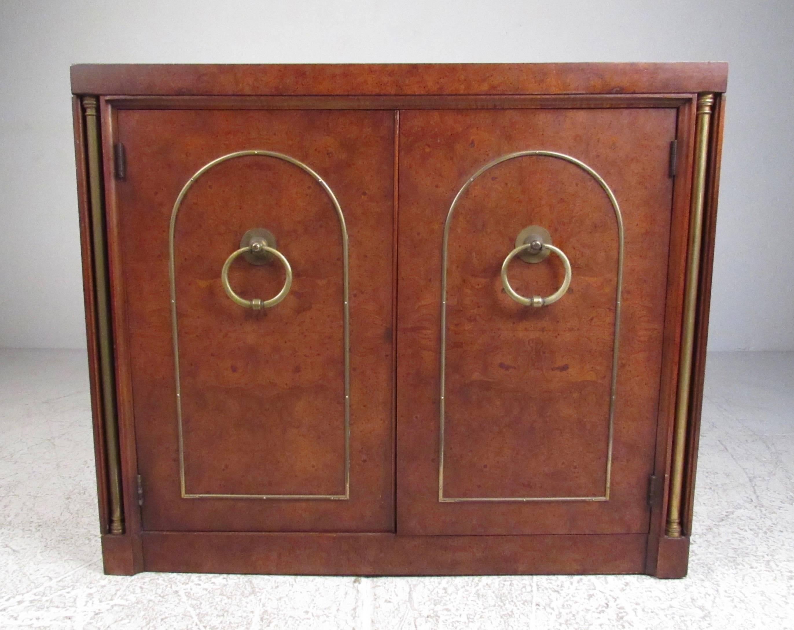 Mid-Century Modern Mastercraft Style Burl Wood Cabinet 3