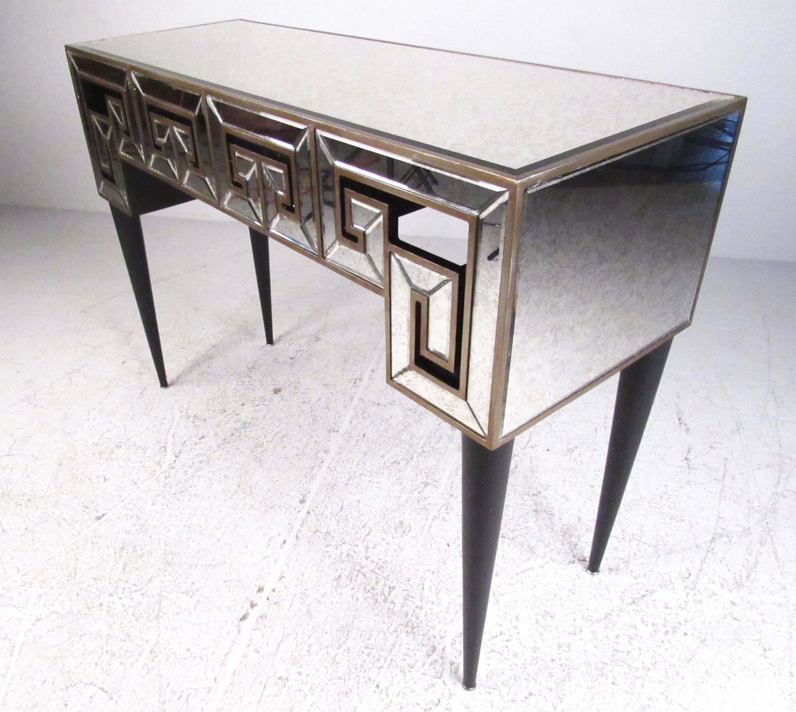 Art Deco Decorator Console Table with Mirrored Finish For Sale