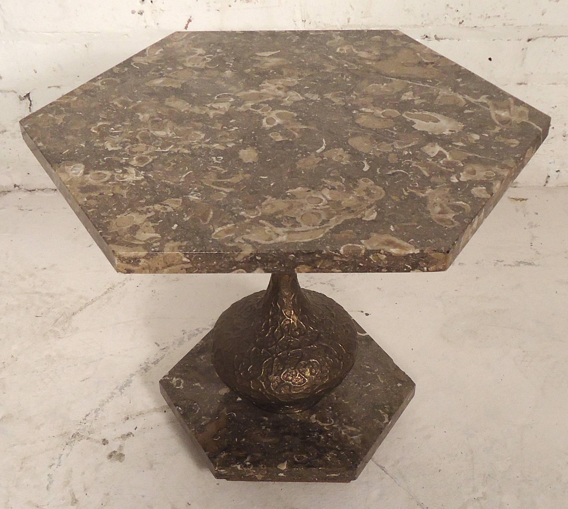 Mid-Century Modern Marble-Top Side Tables For Sale