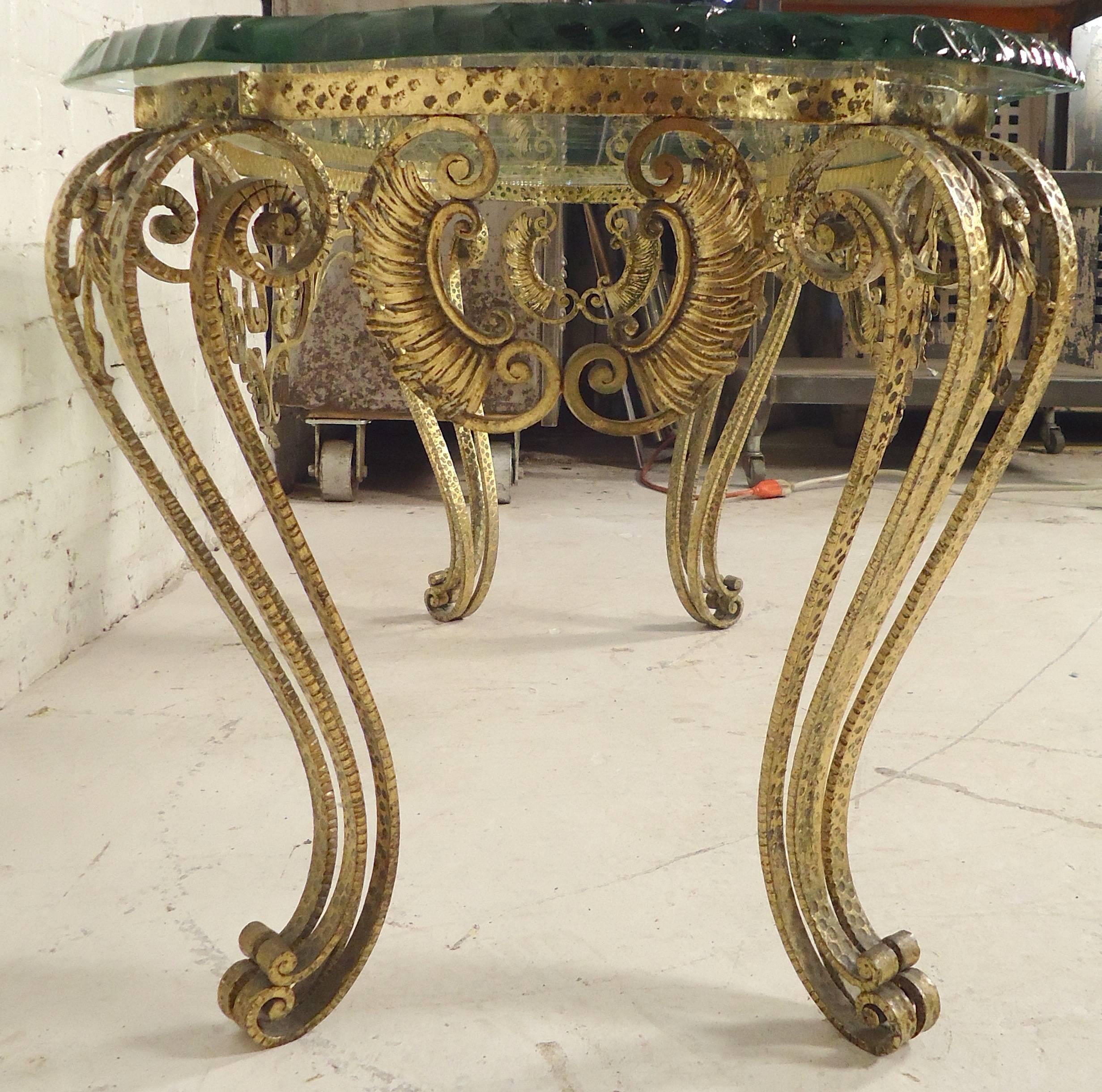 Mid-20th Century Vintage Hammered Bronze Coffee Table