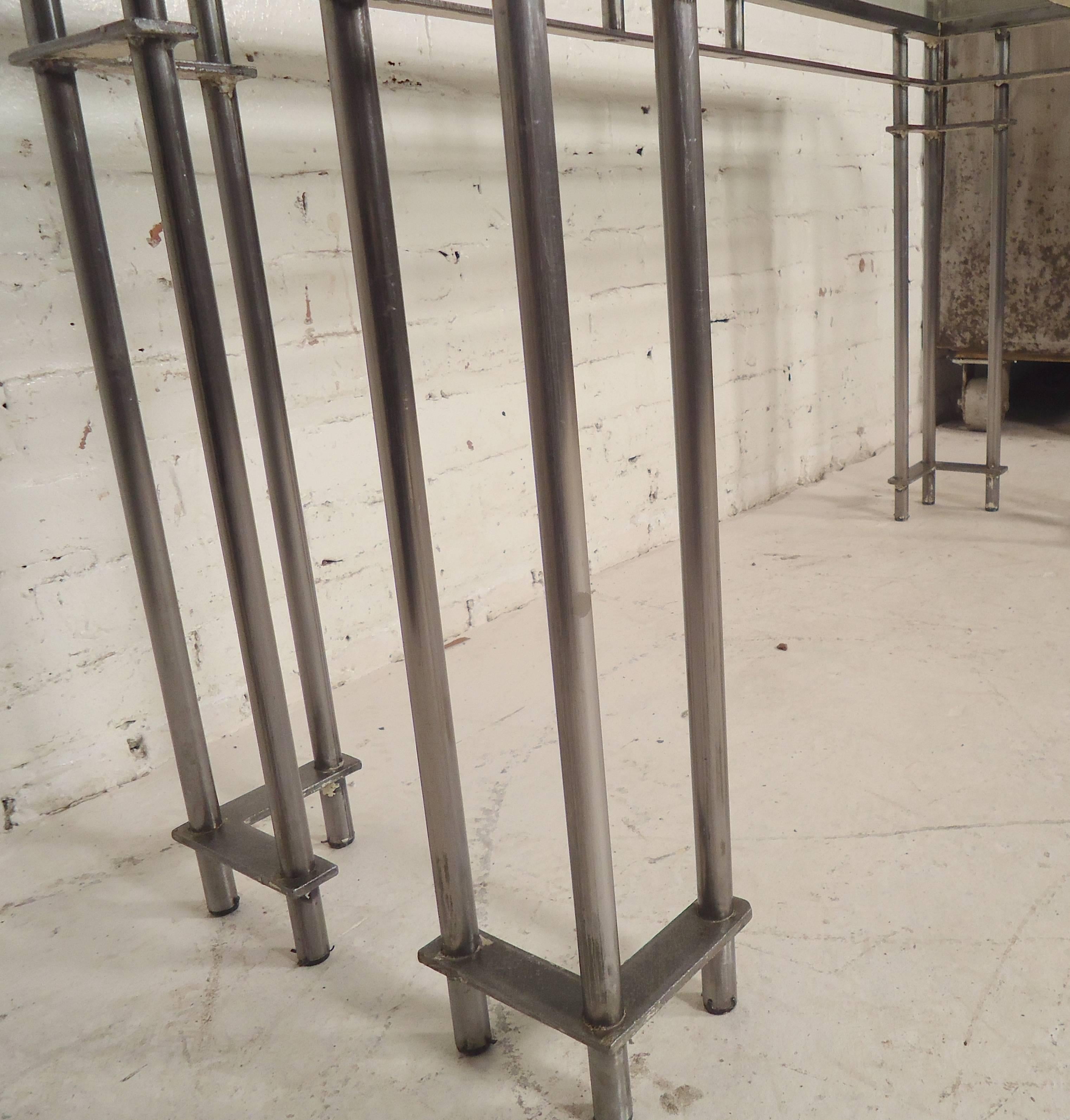 Refinished Metal Console Table In Good Condition For Sale In Brooklyn, NY