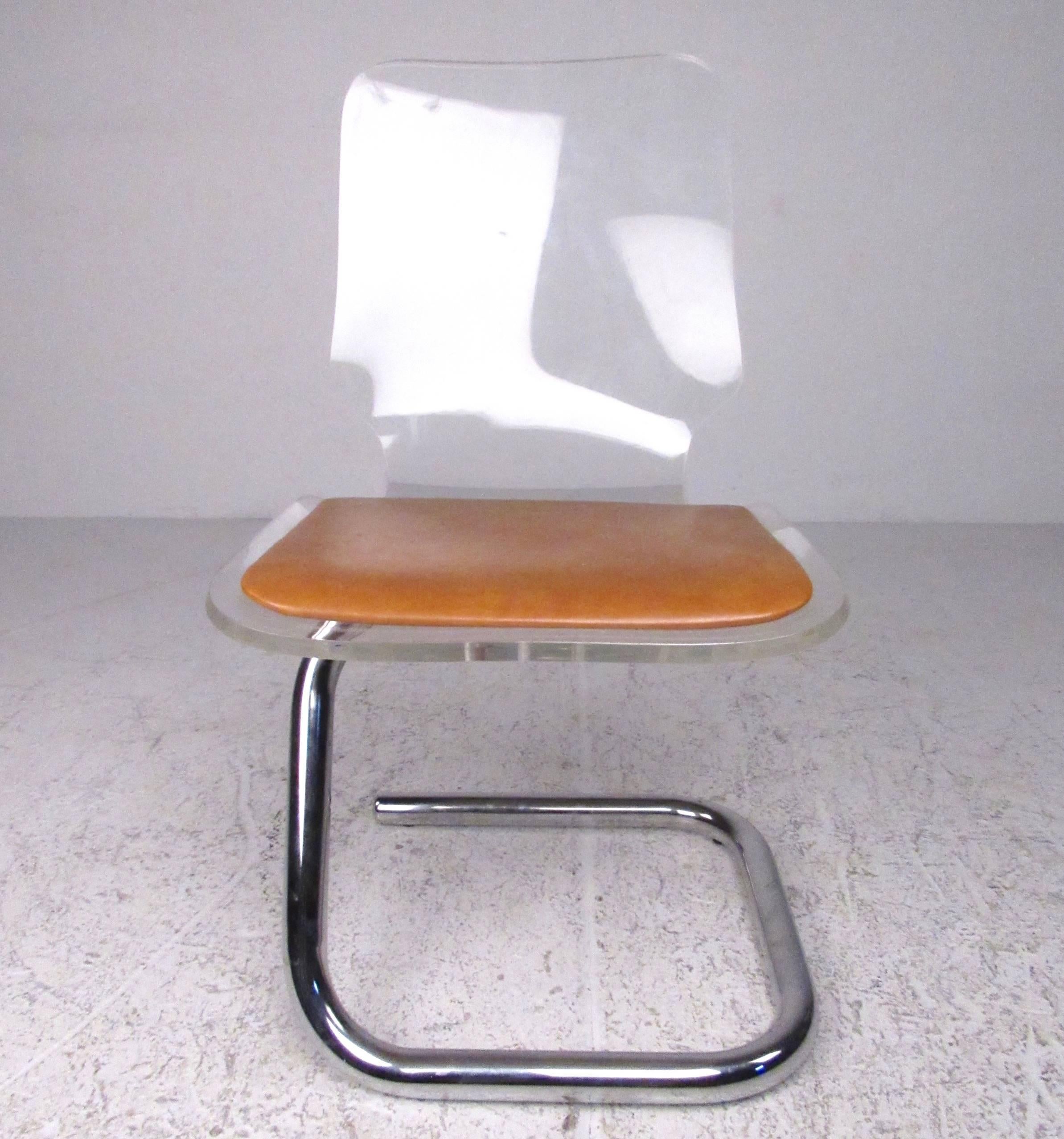 Luigi Bandini Dining Chairs in Lucite and Chrome 1