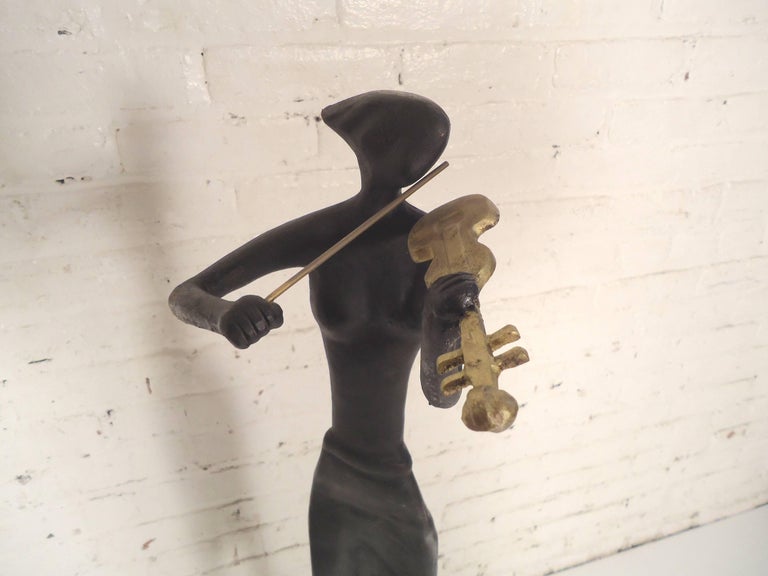 Iron Statue with Violin For Sale at 1stDibs