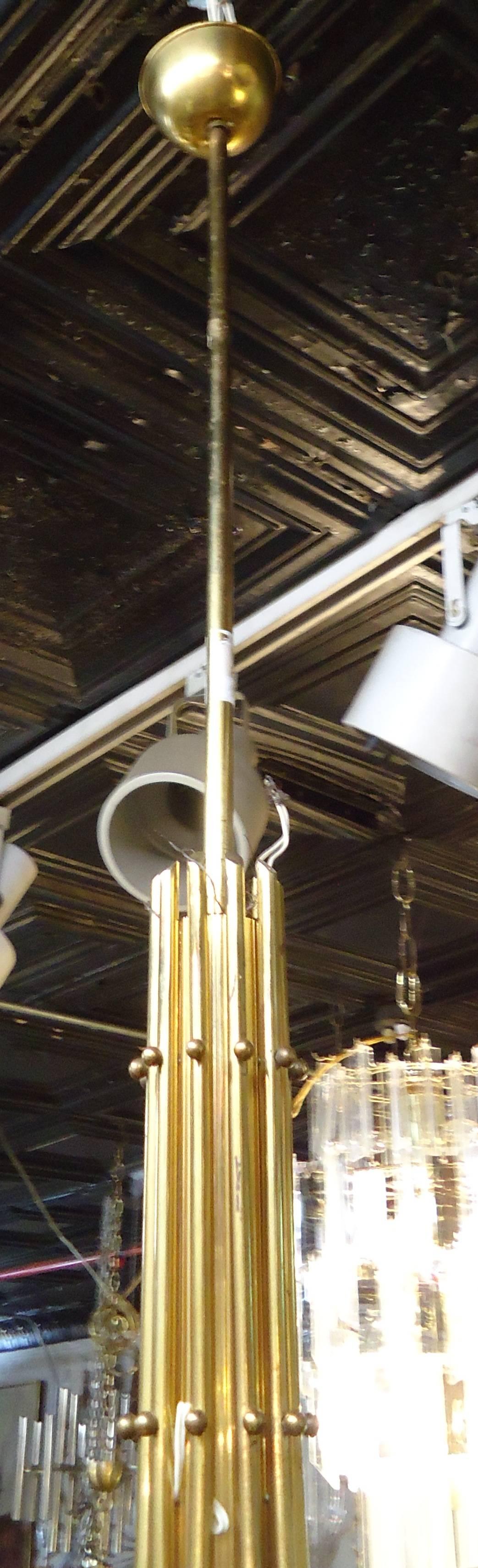 Italian Sputnik Style Brass Chandelier 1