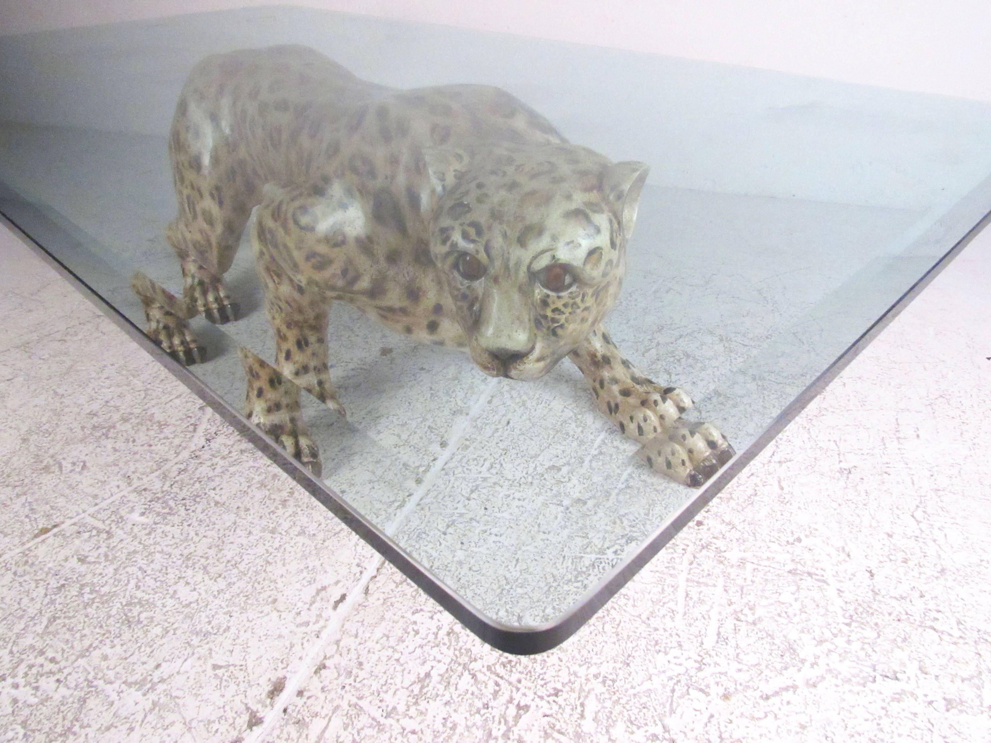cheetah glass table