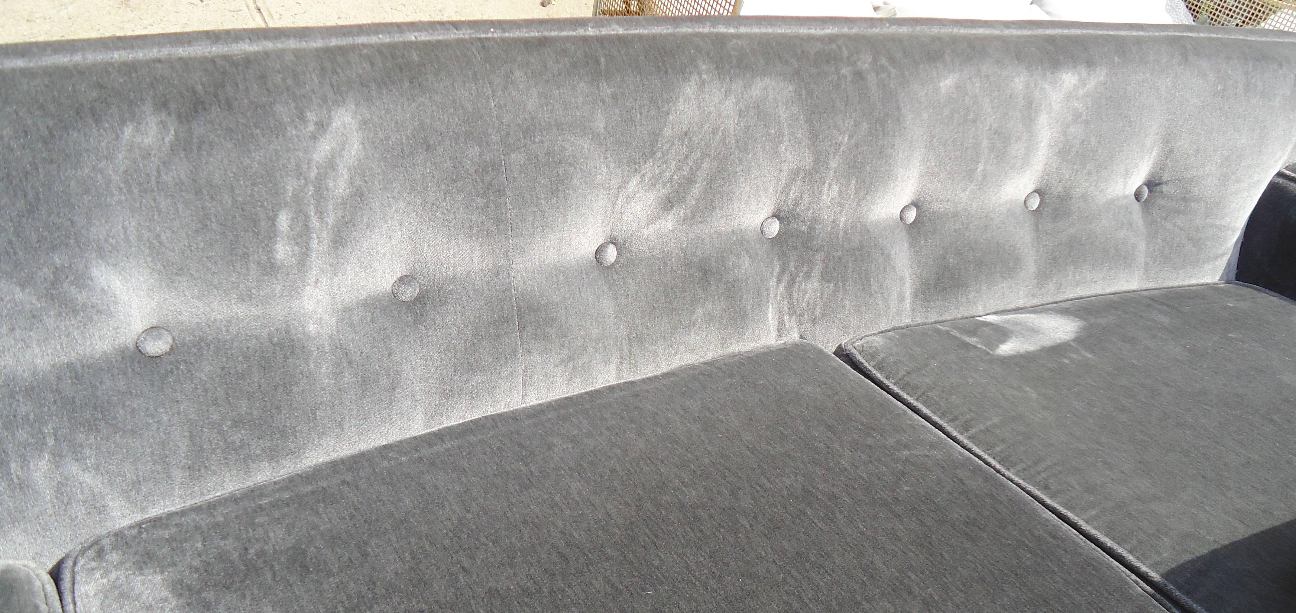 Fabric Edward Wormley Curved Sofa