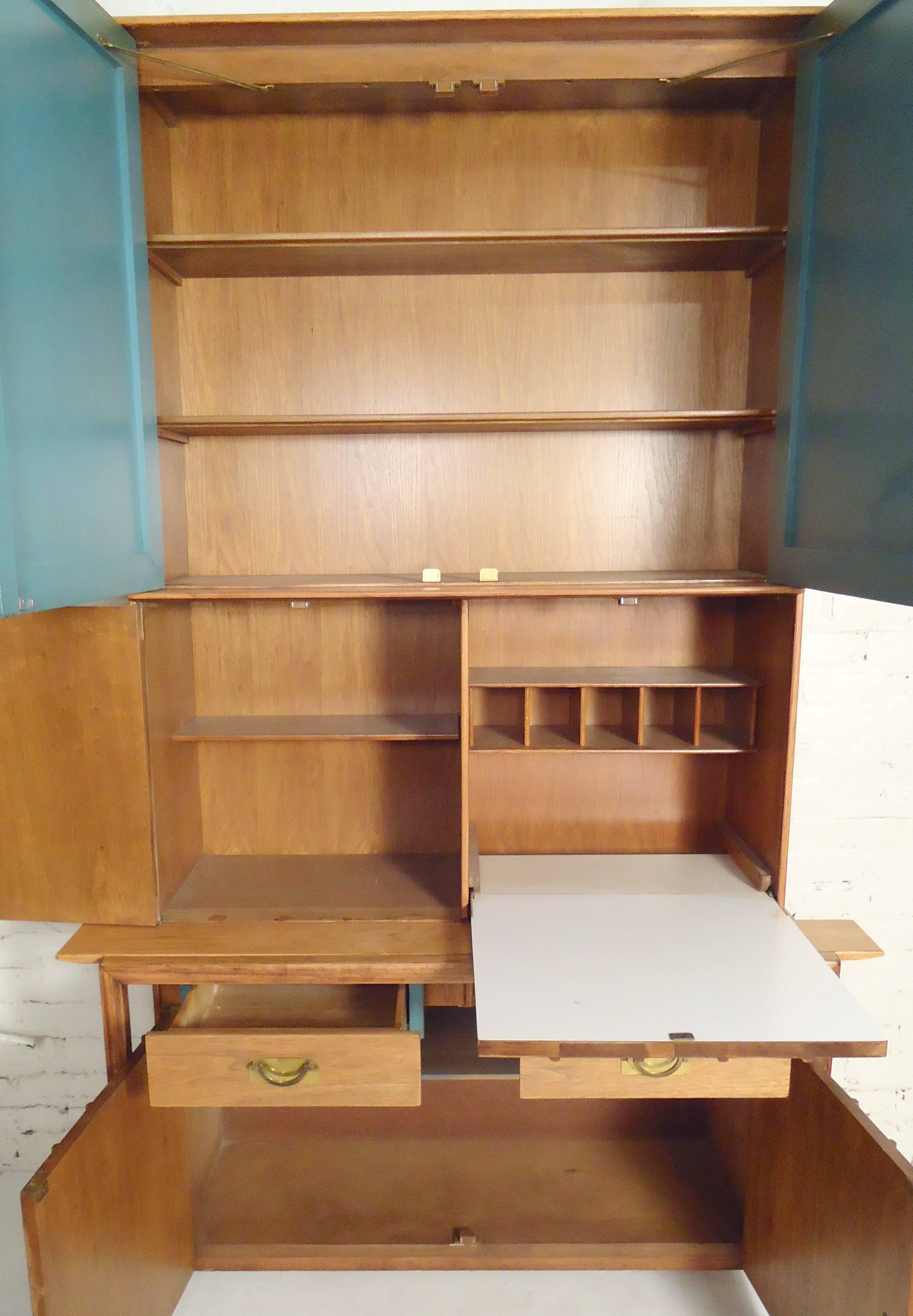 Mid-20th Century Mid-Century Two-Piece Hutch by Hickory