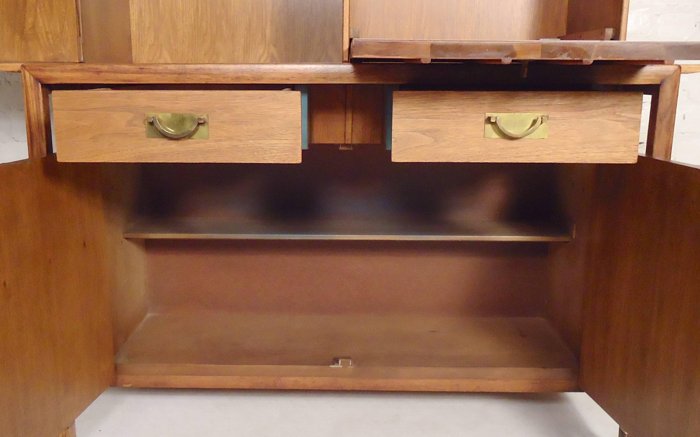 Mid-Century Two-Piece Hutch by Hickory 1