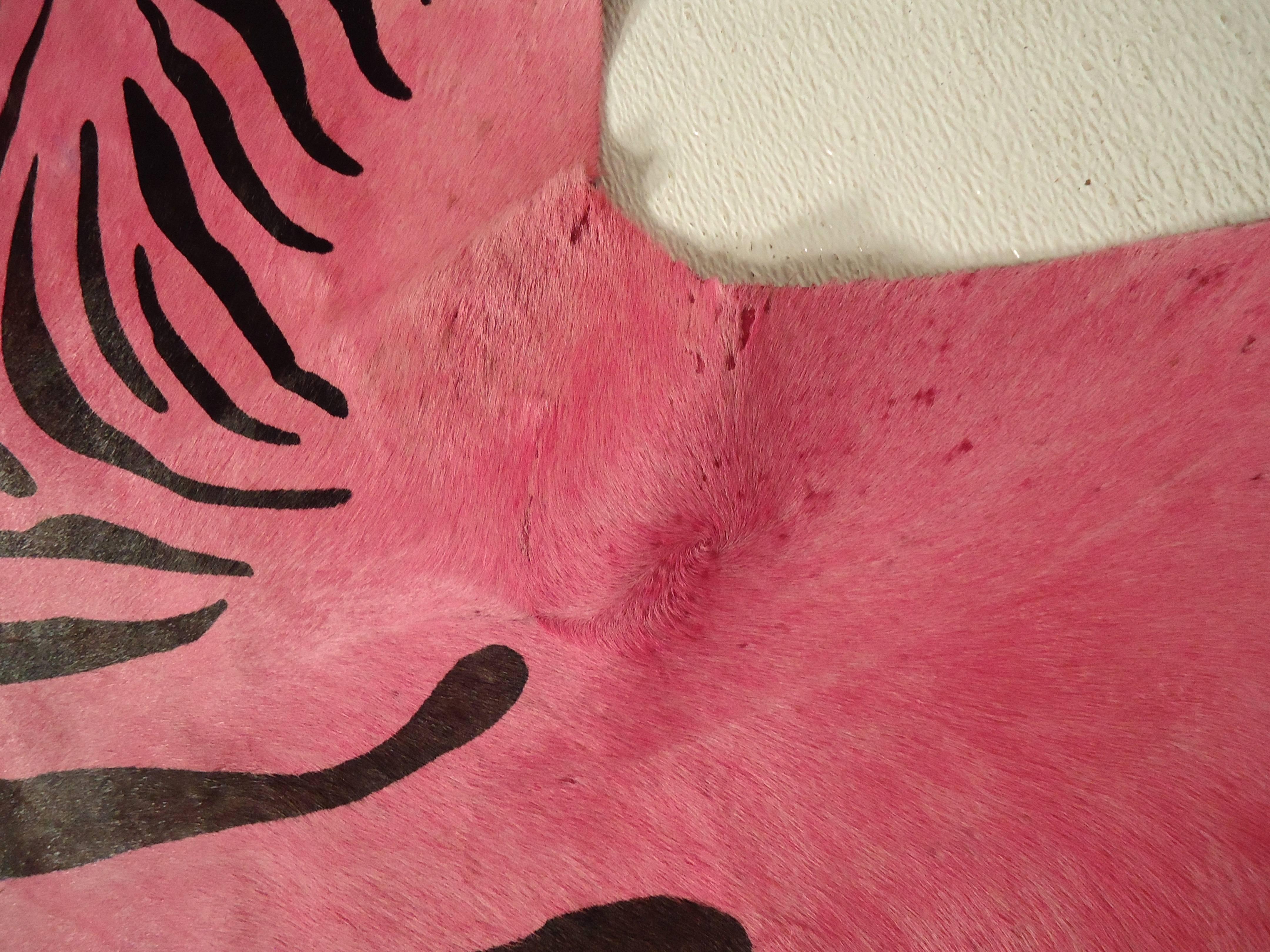 Vibrant Pink Zebra Rug 2