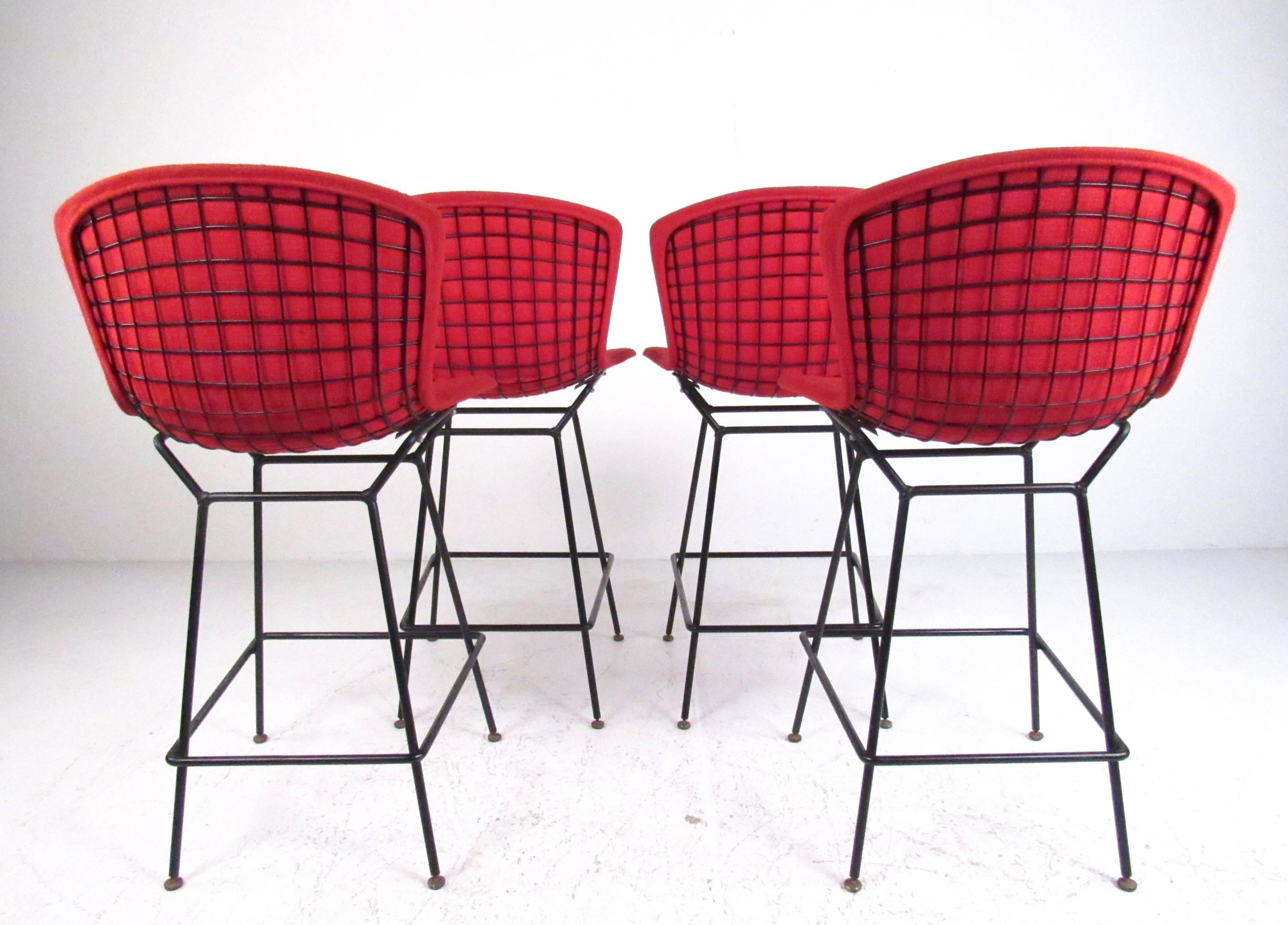 American Set of Steel Wire Barstools by Harry Bertoia for Knoll Associates