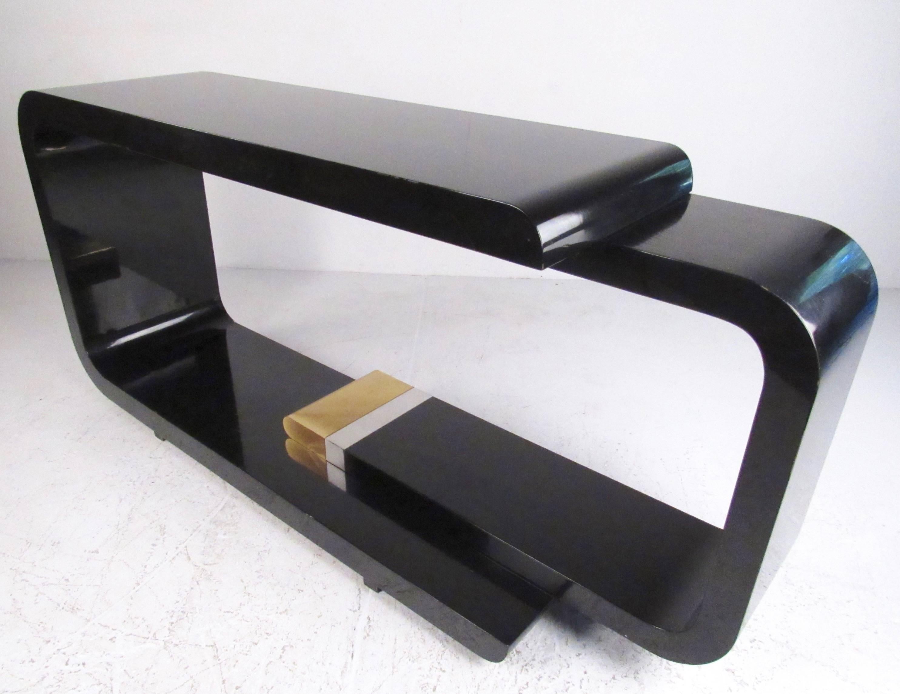 Art Deco Stunning Vintage Modern Console Table with Hall Mirror after Jean Claude Mahey For Sale