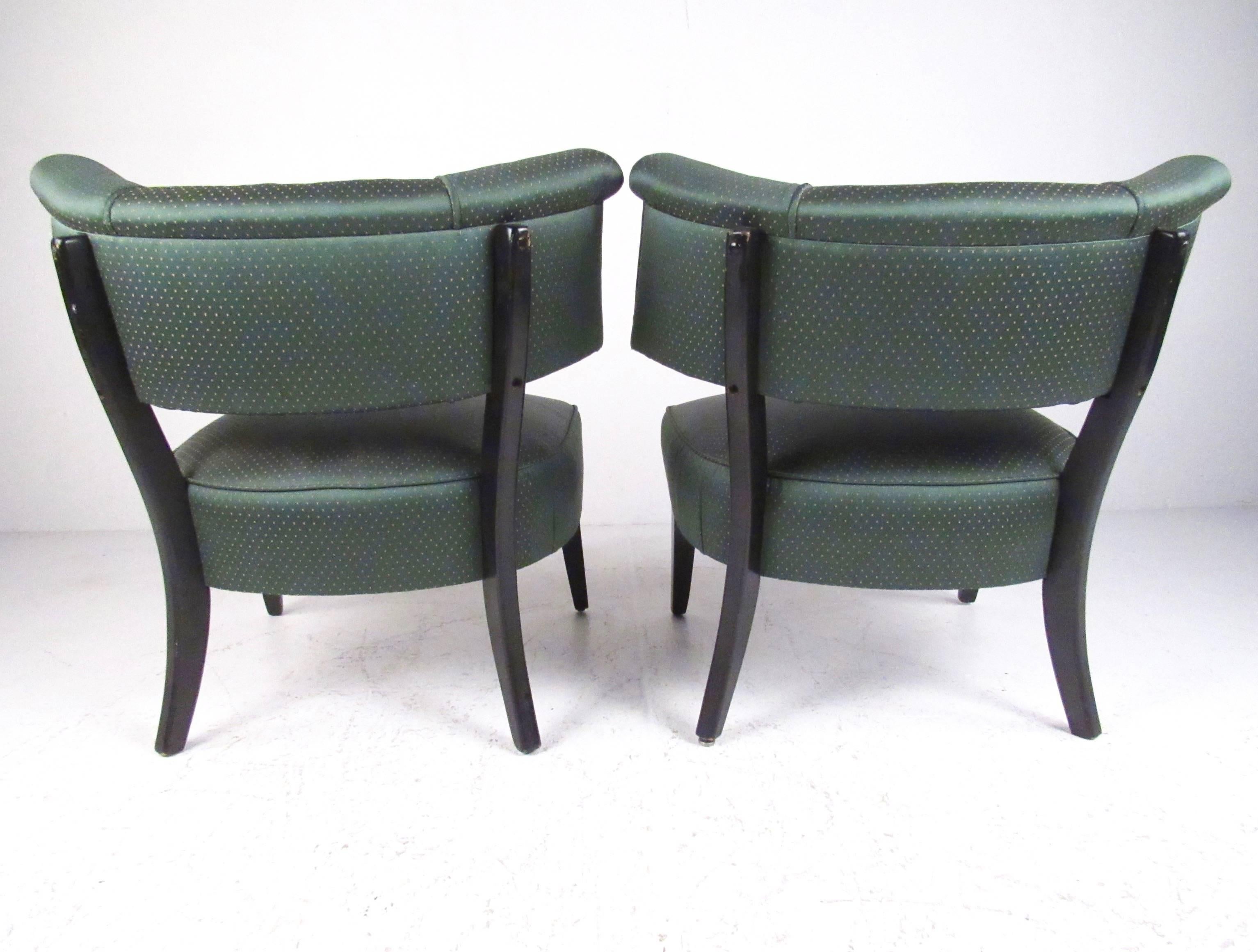Late 20th Century Stylish Pair of Vintage Art Deco Slipper Chairs