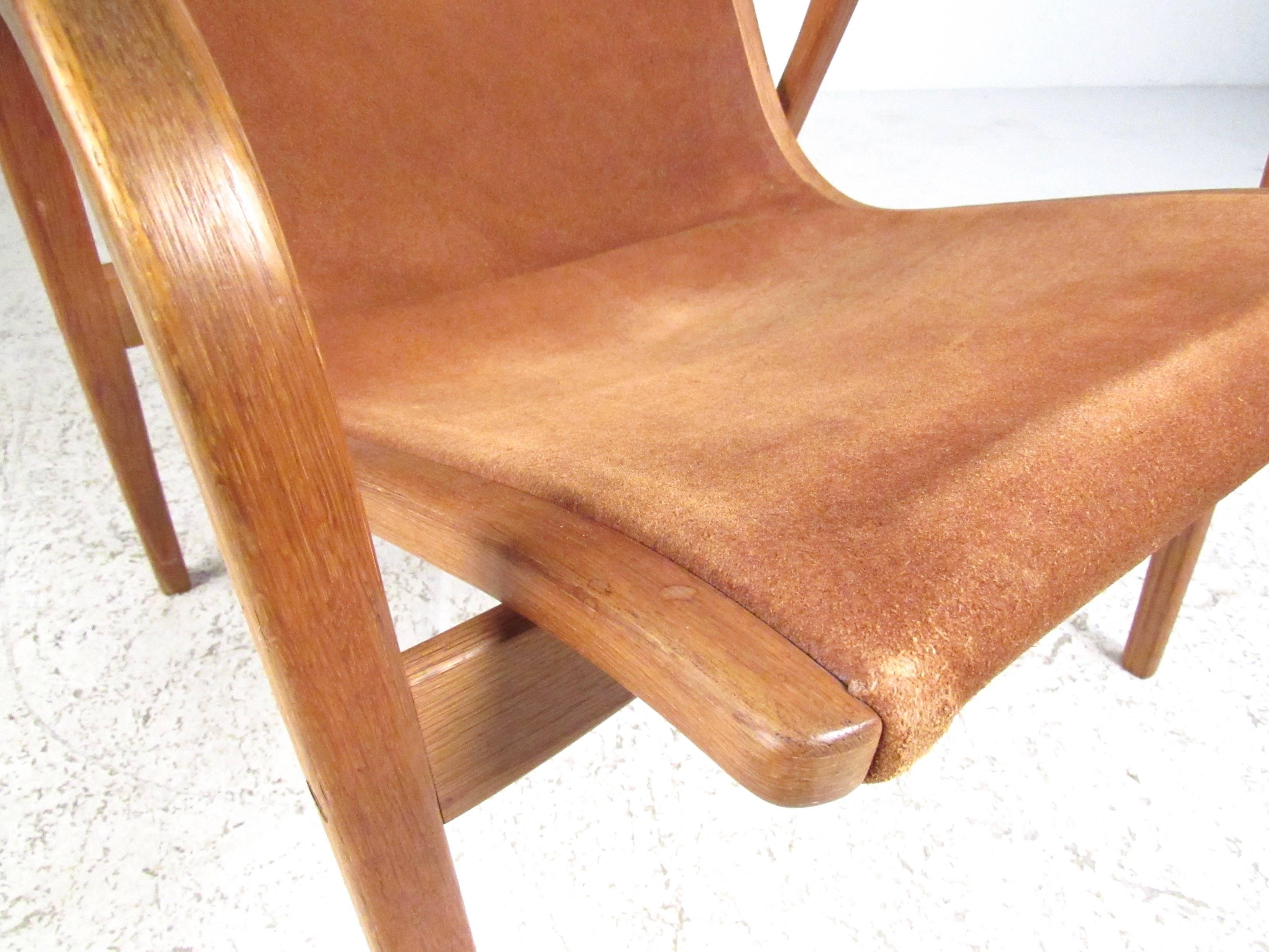 Suede Scandinavian Modern Lamino Chair by Yngve Ekstrøm for Swedese