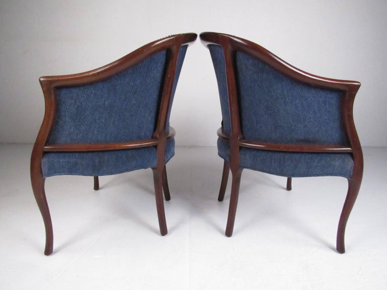 Mid-Century Modern Pair of Vintage Modern Club Chairs by Hickory Chair For Sale