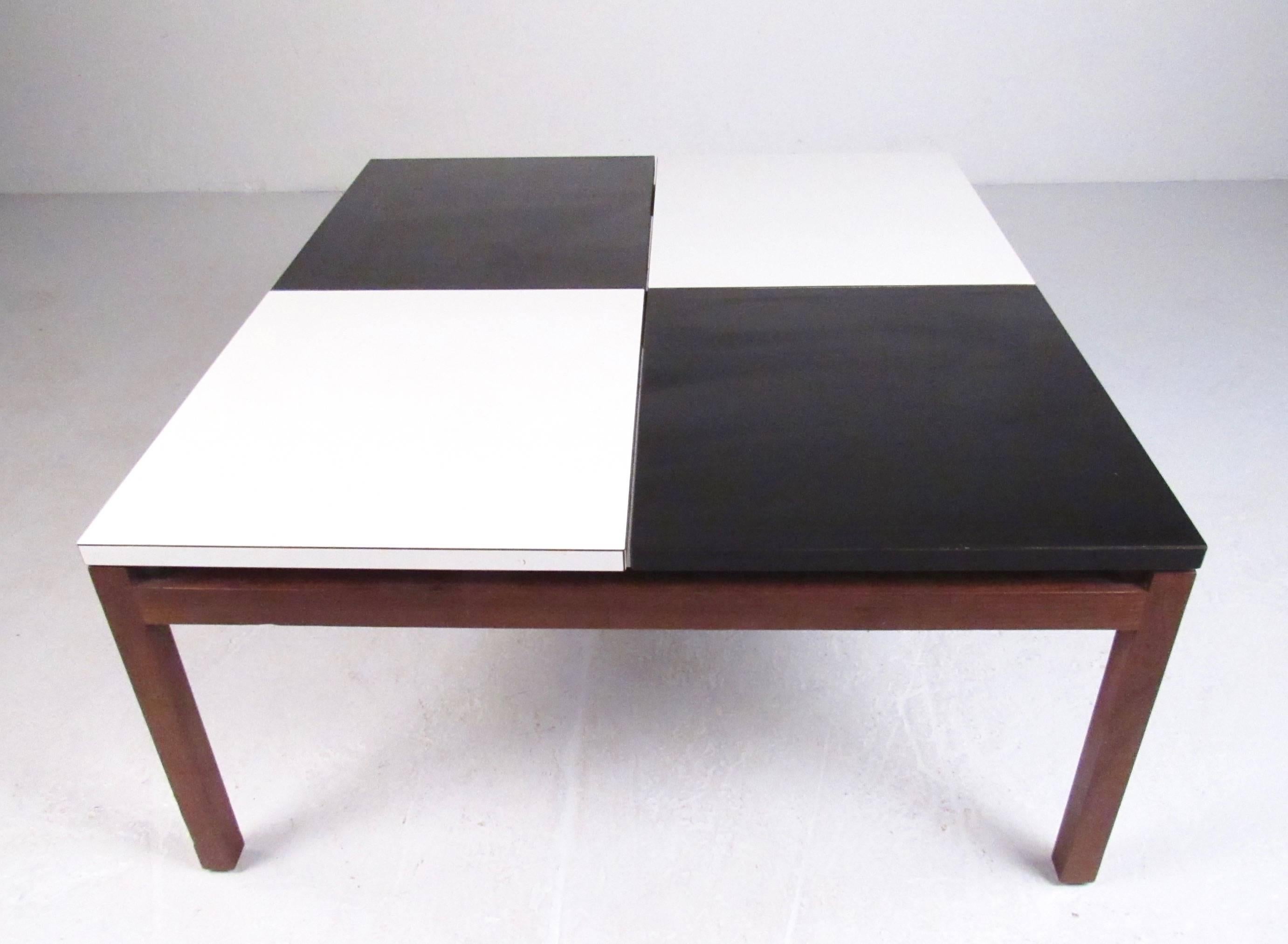 Lewis Butler for Knoll Black and White Coffee Table For Sale at 1stDibs