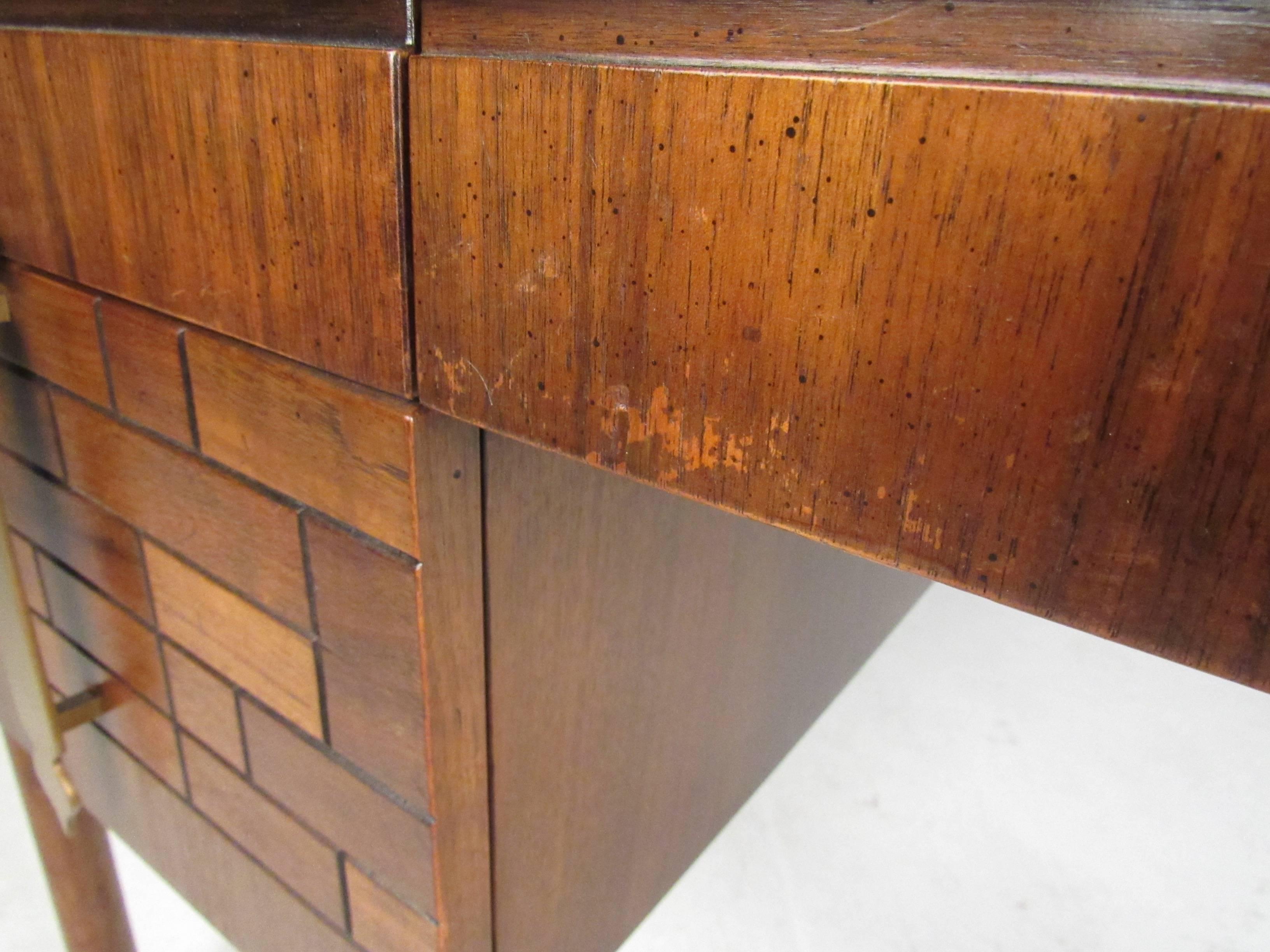 Mid-20th Century Vintage Walnut Desk by Bert England for Johnson Brothers