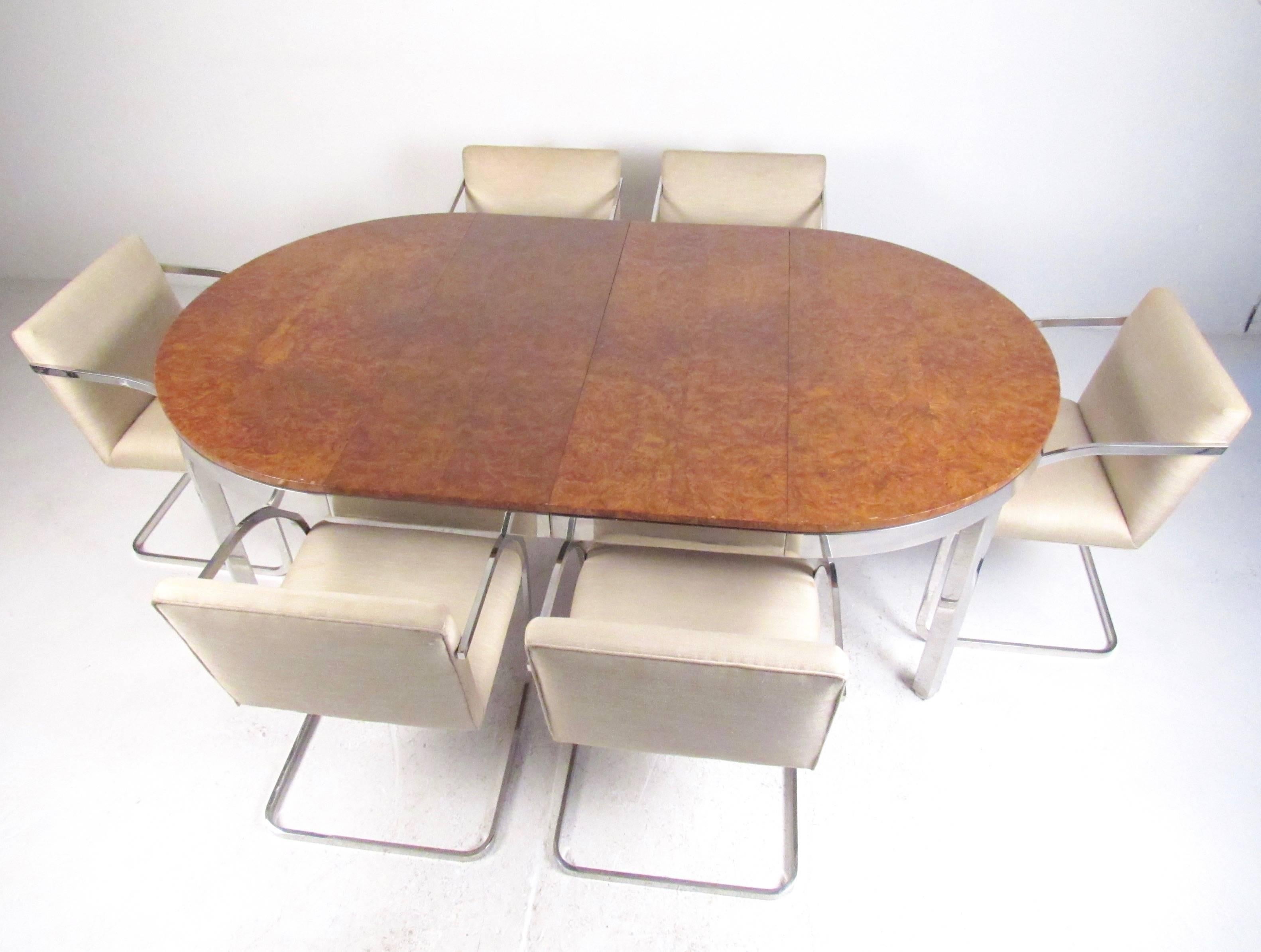 Mid-Century Dining Set in the Style of Milo Baughman In Good Condition In Brooklyn, NY