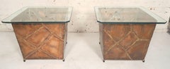 Mid-Century Brutalist Welded Copper Side Tables