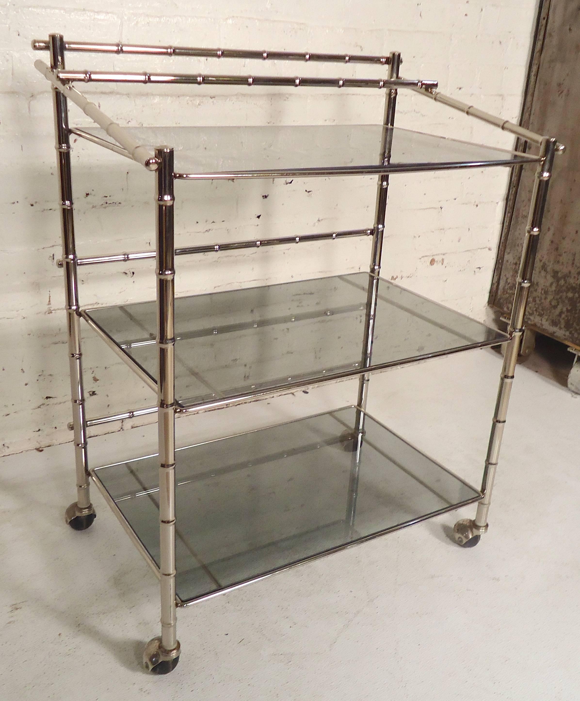 Mid-Century Modern Chrome Midcentury Bar Cart