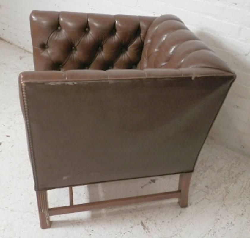 Chesterfield Tufted Midcentury Club Chair For Sale