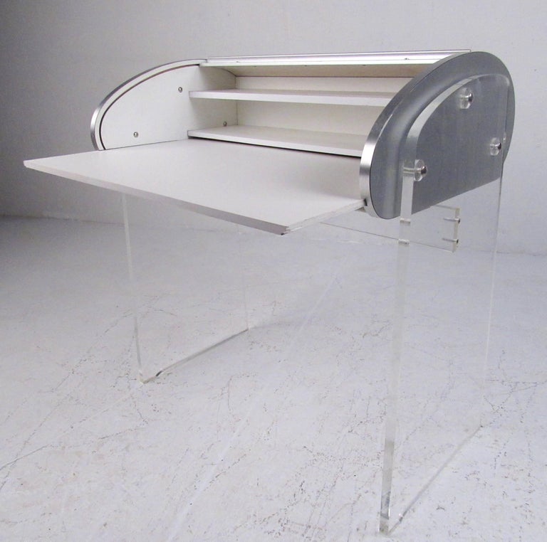 Vintage Modern Roll Top Writing Desk at 1stDibs