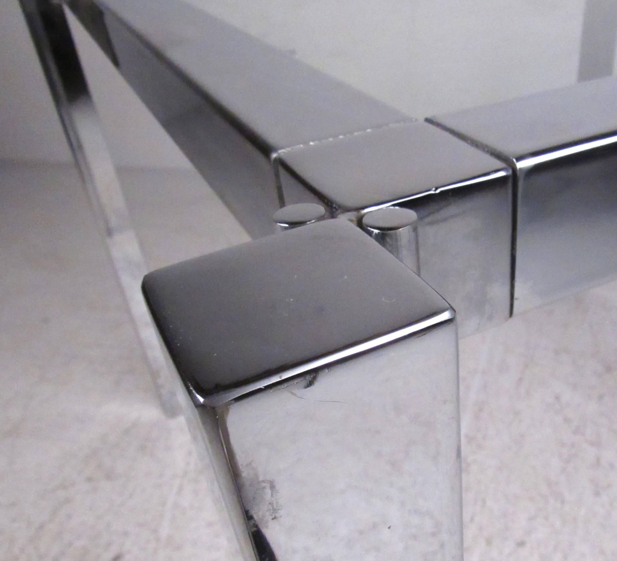 Set de dinette vintage et moderne en chrome Bon état - En vente à Brooklyn, NY