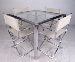 Stylish Vintage Modern Chrome Dinette Set