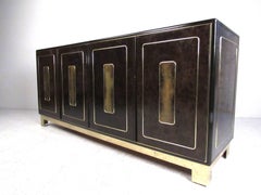 Commode moderne vintage en broussin et laiton gravé à l'acide de Bernhard Rohne