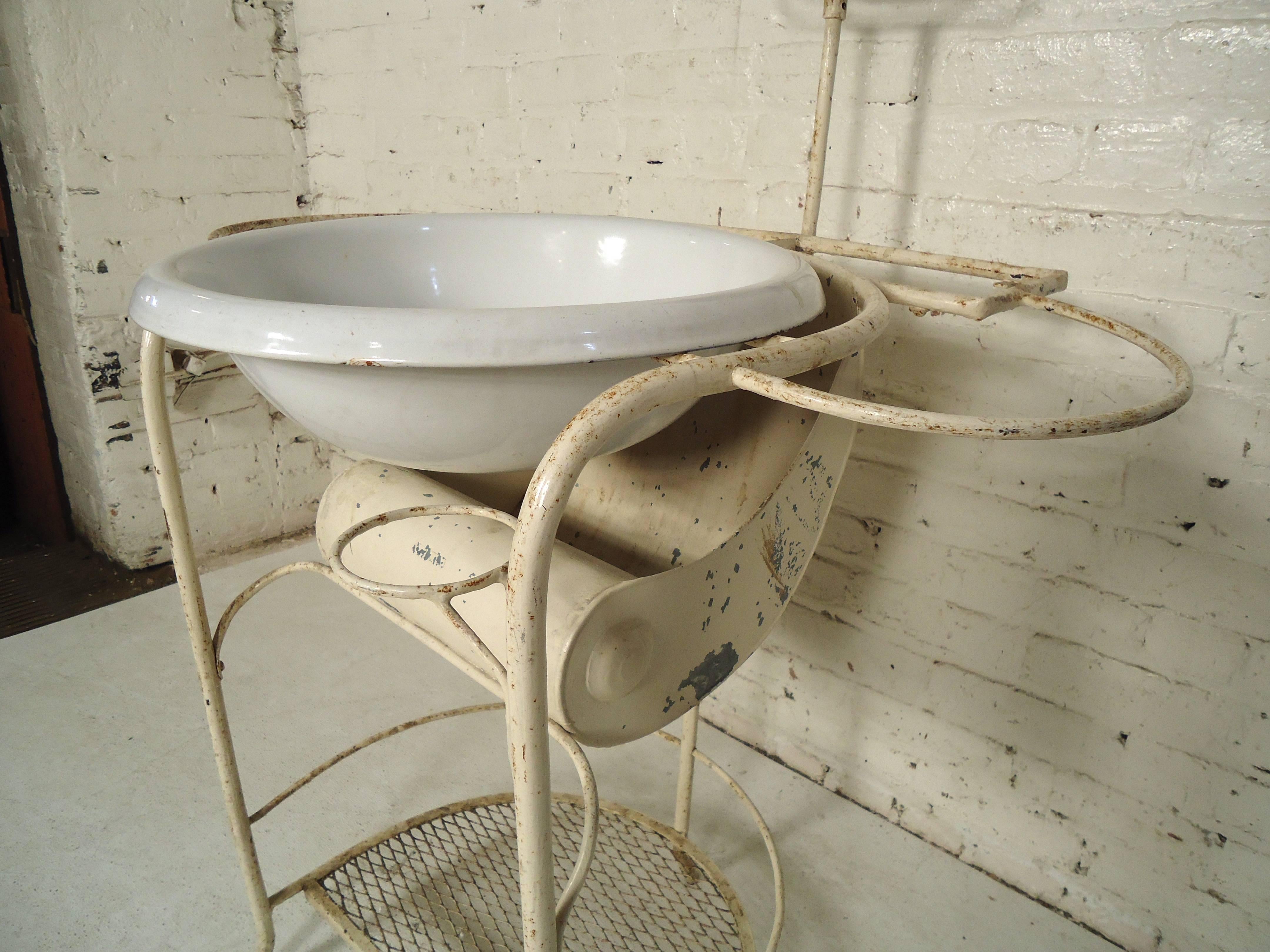 Vintage Industrial Victorian Wash Stand 1