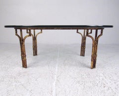 Decorator Style Faux Bamboo Oval Coffee Table