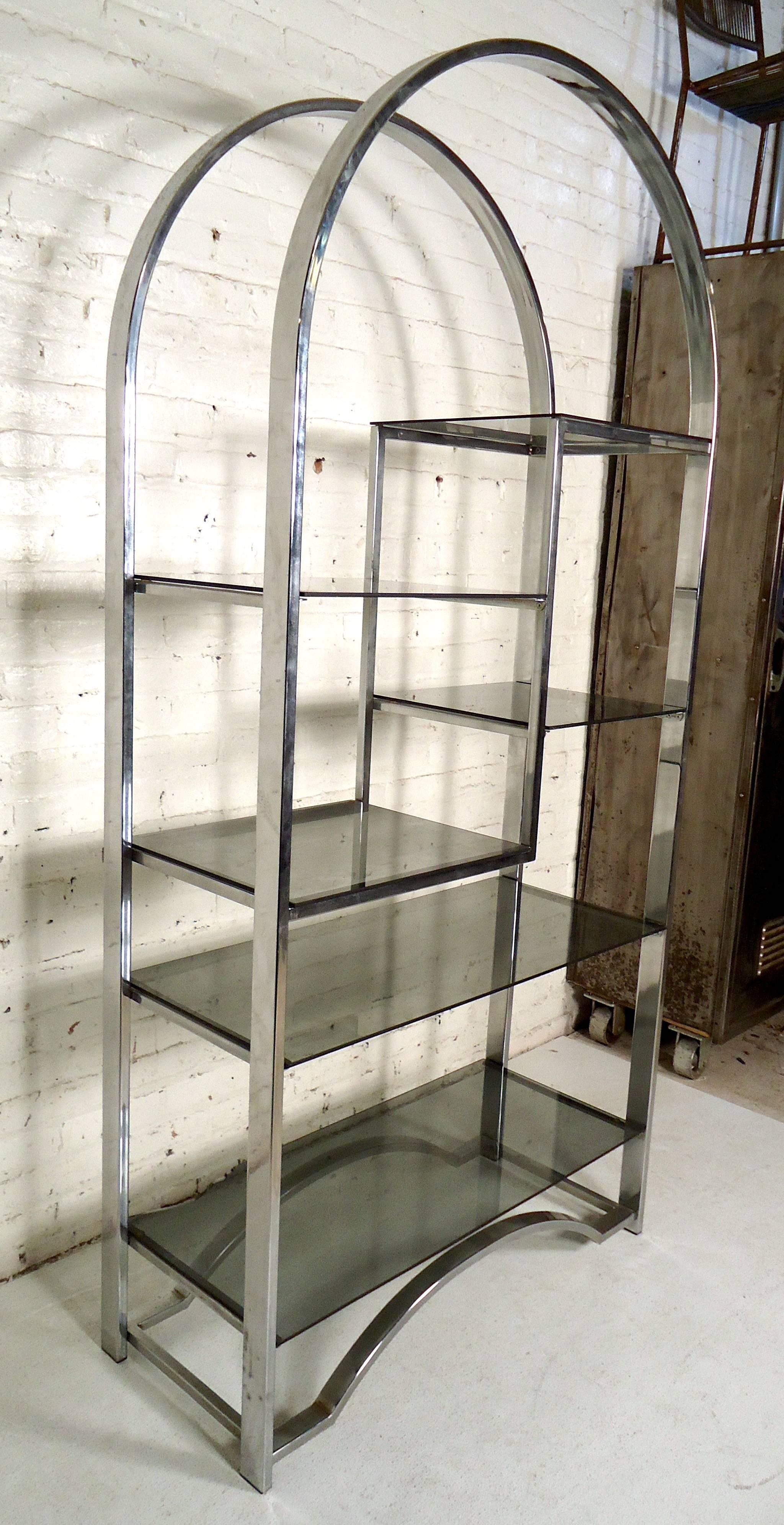 Mid-Century Modern Vintage Modern Arched Milo Baughman Style Etagere