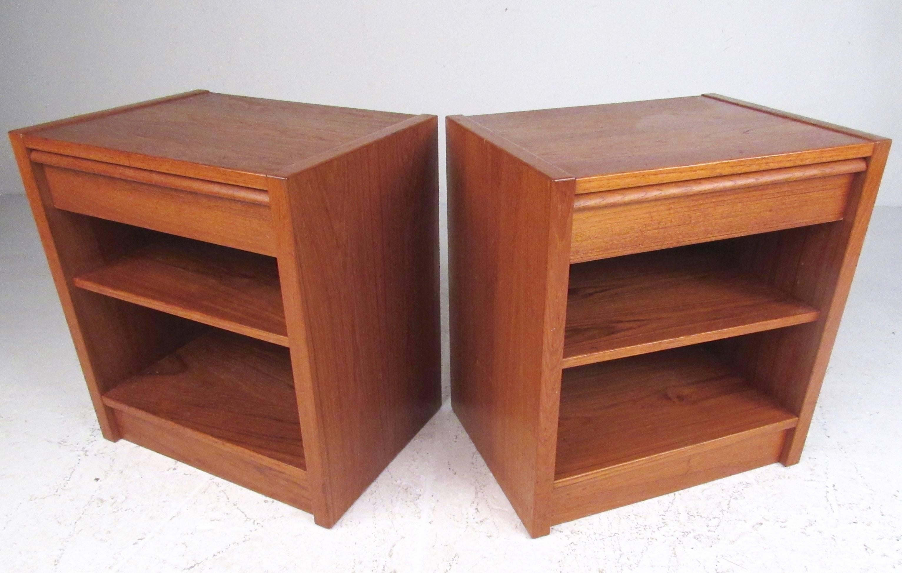 Pair of Scandinavian Modern Single Drawer Nightstands by Jesper 2