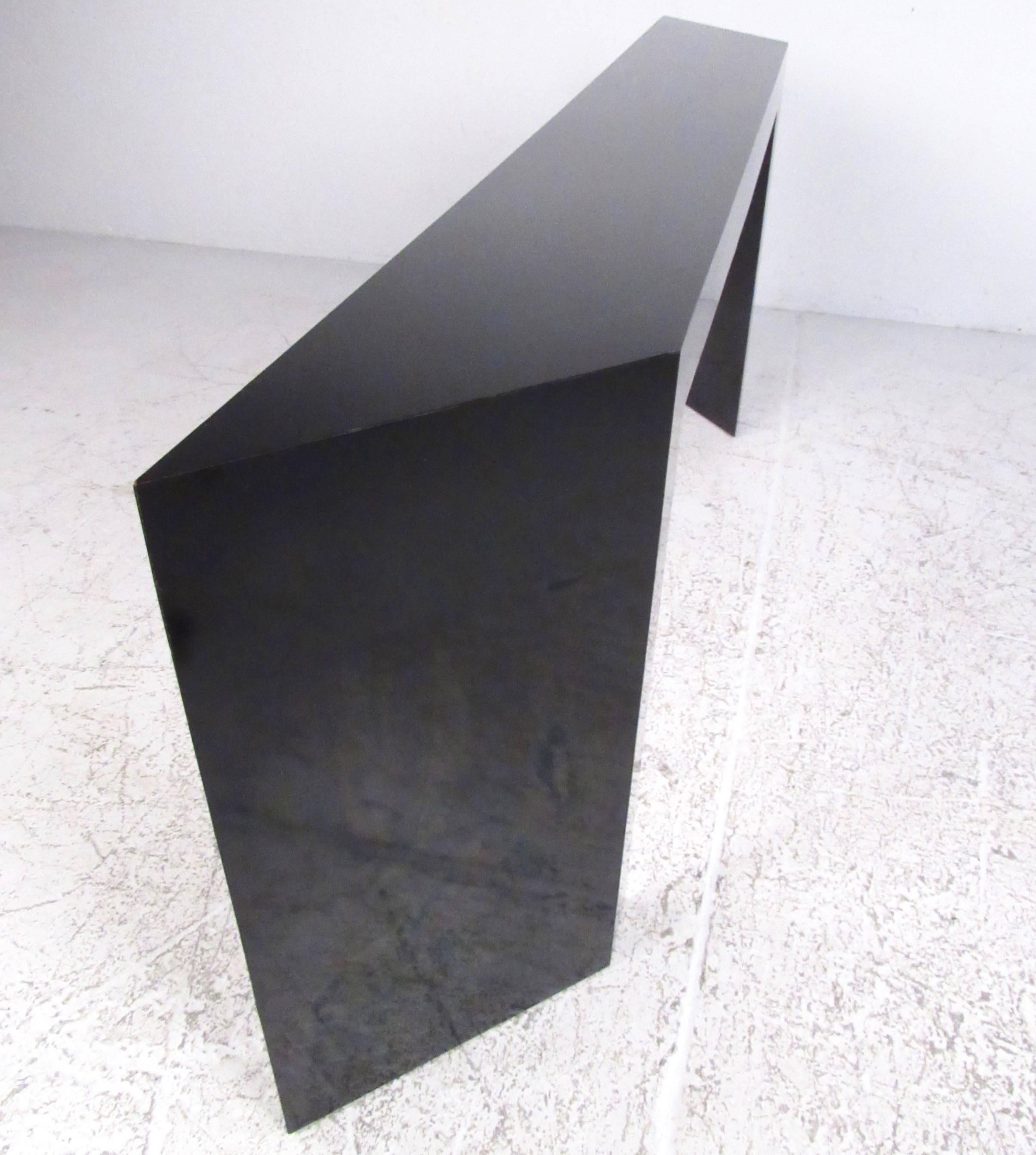 20th Century Modern Black Sculptural Console Table